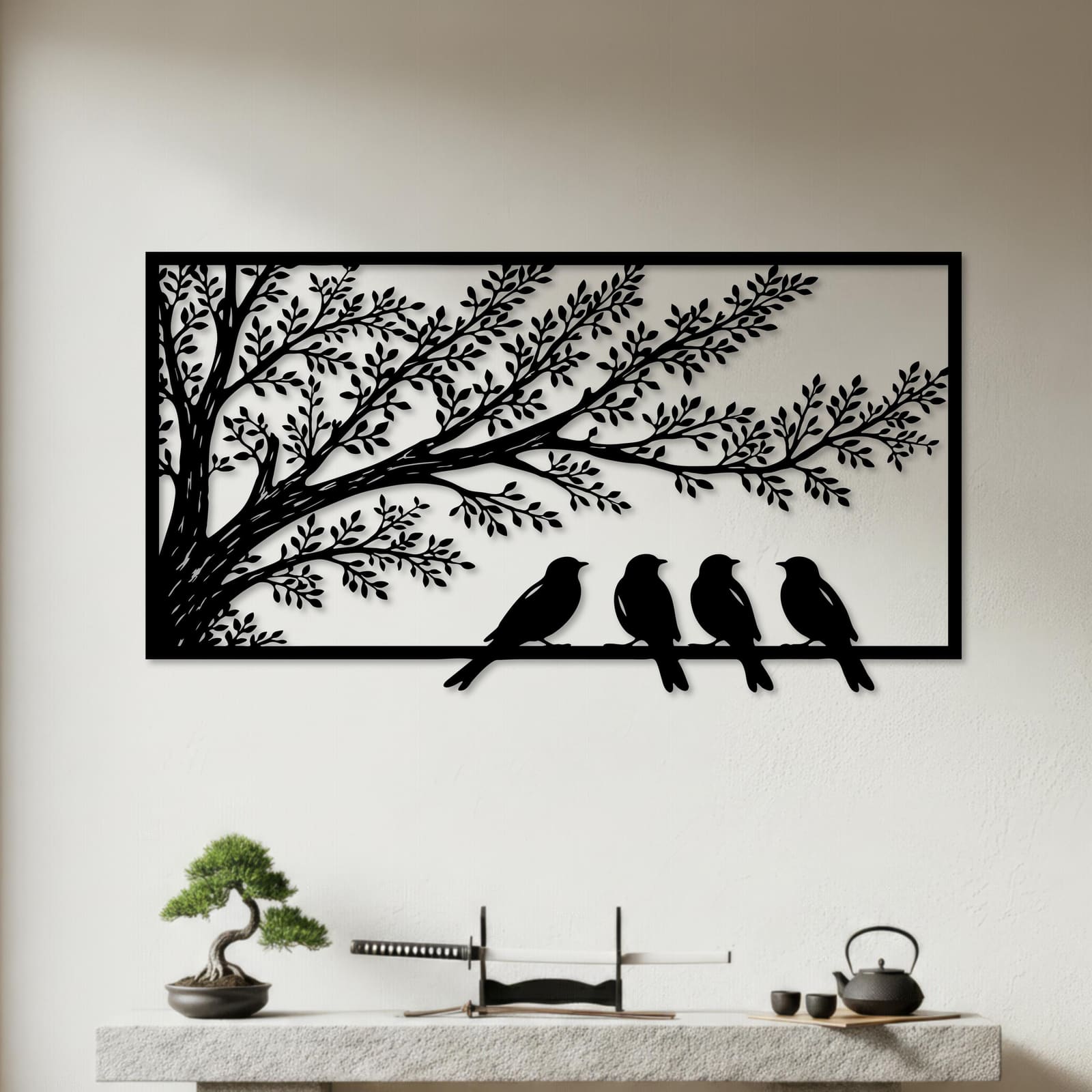 Art Mural Metalik – Zogu dhe Pema – punim artizanal çeliku nga AR-TI Atelier – foto 4