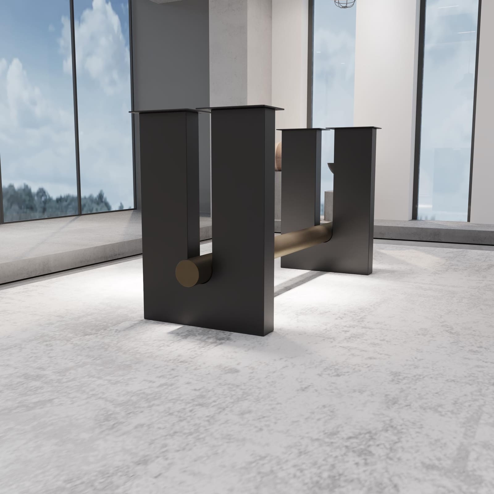 Bazë Tavoline Bar Moderne, 91 cm · Modeli 2 – punim artizanal çeliku nga AR-TI Atelier – foto 3