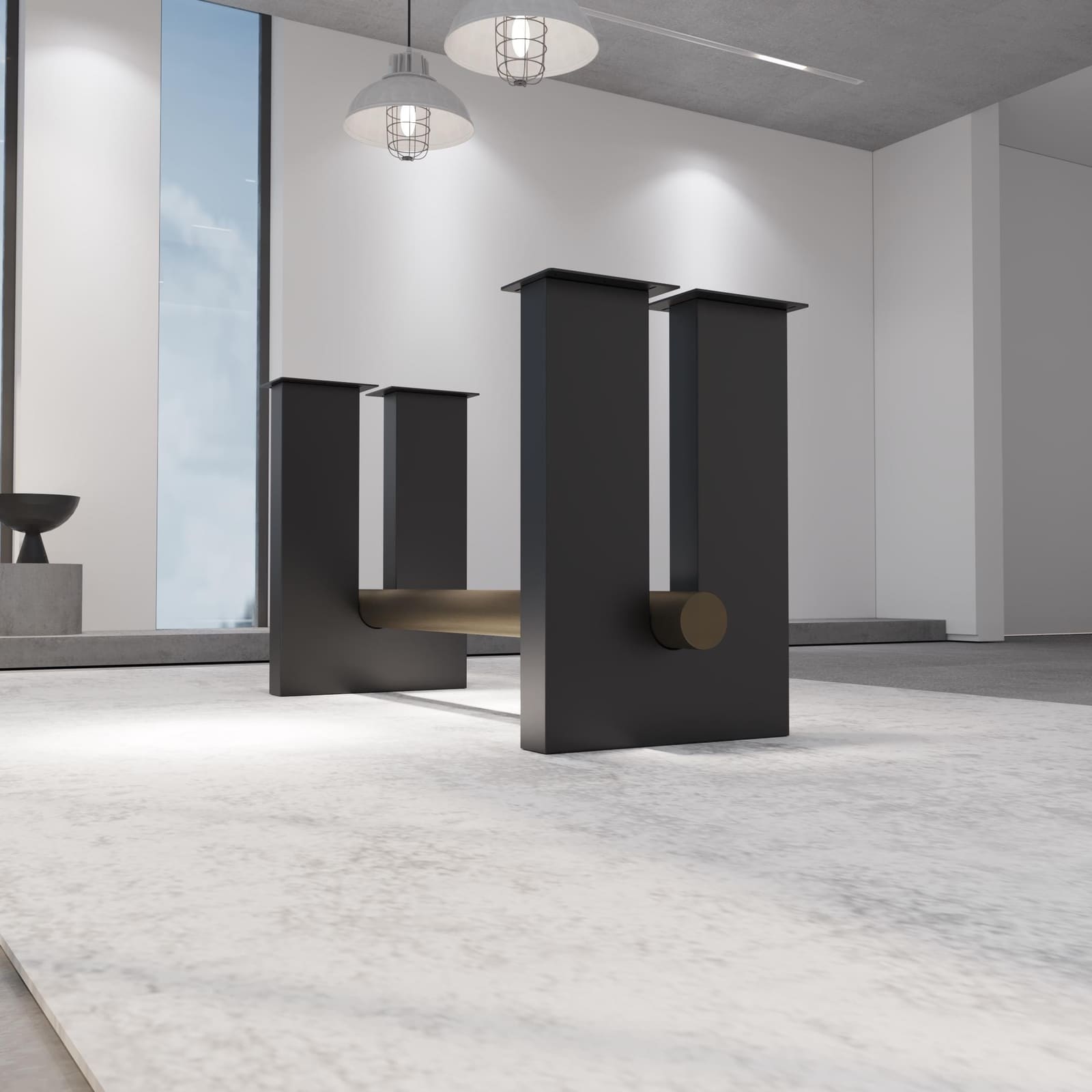 Bazë Tavoline Bar Moderne, 91 cm · Modeli 2 – punim artizanal çeliku nga AR-TI Atelier – foto 4