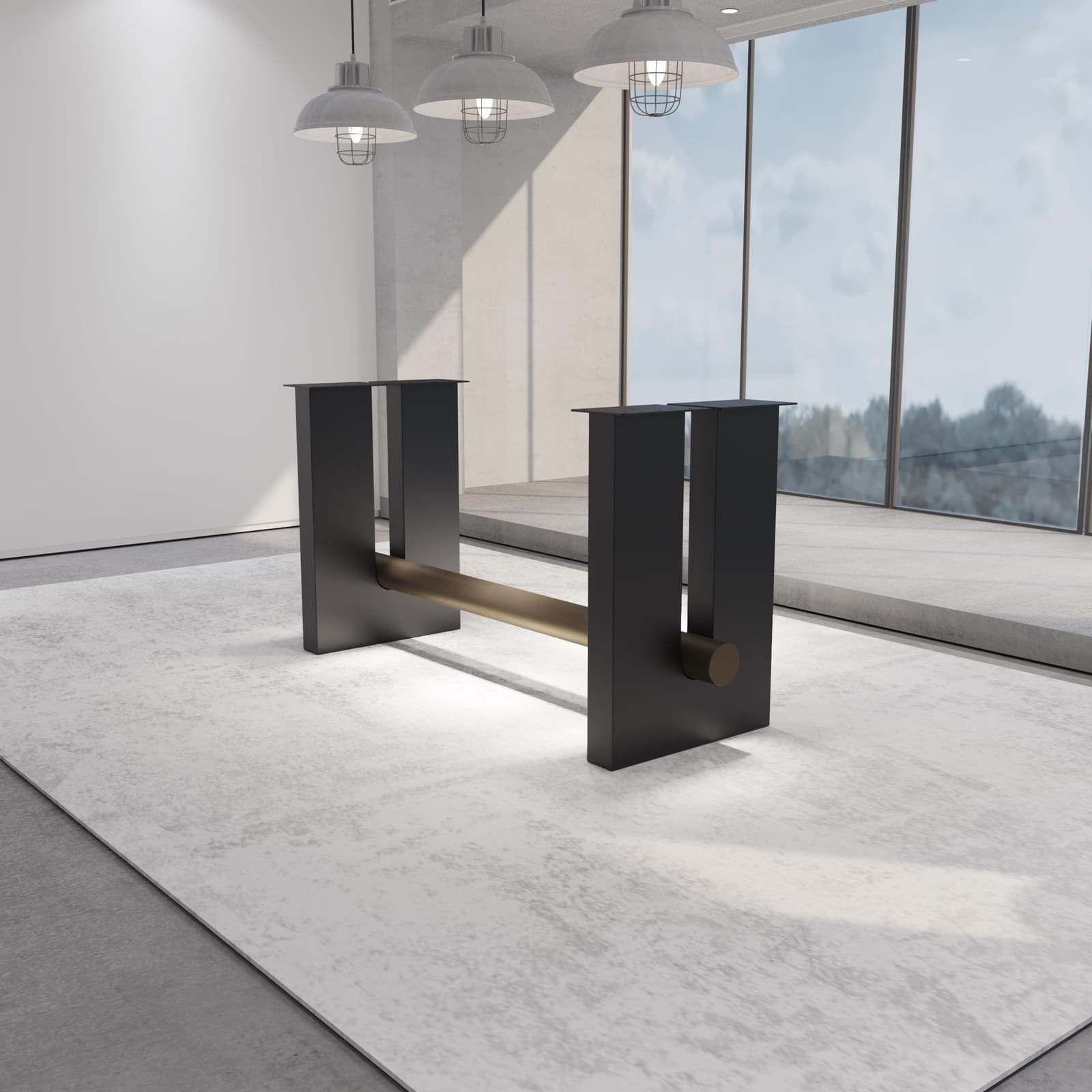 Bazë Tavoline Bar Moderne, 91 cm · Modeli 2 – punim artizanal çeliku nga AR-TI Atelier – foto 5