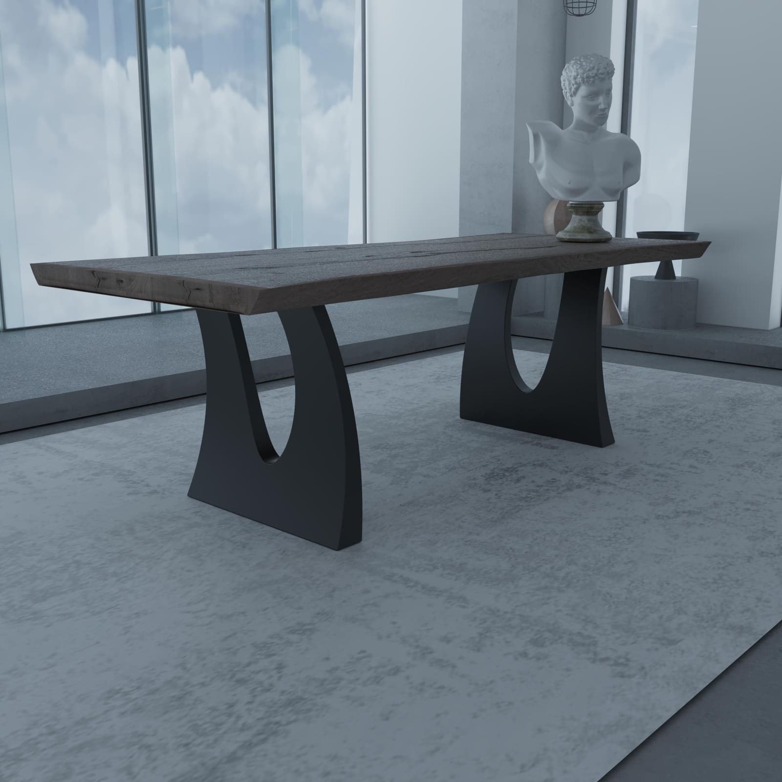 Bazë Tavoline Ngrënieje E Lakuar, 71 cm · Modeli 2 – punim artizanal çeliku nga AR-TI Atelier – foto 4