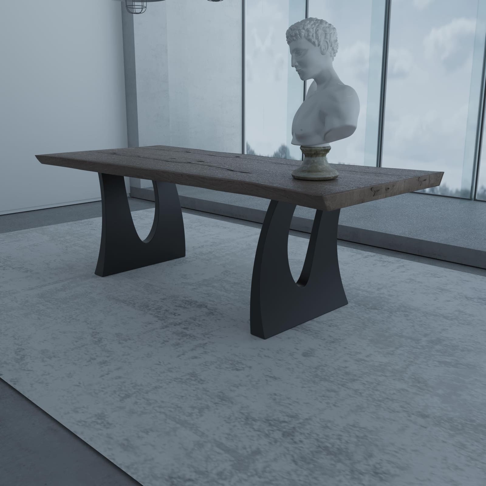 Bazë Tavoline Ngrënieje E Lakuar, 71 cm · Modeli 2 – punim artizanal çeliku nga AR-TI Atelier – foto 5