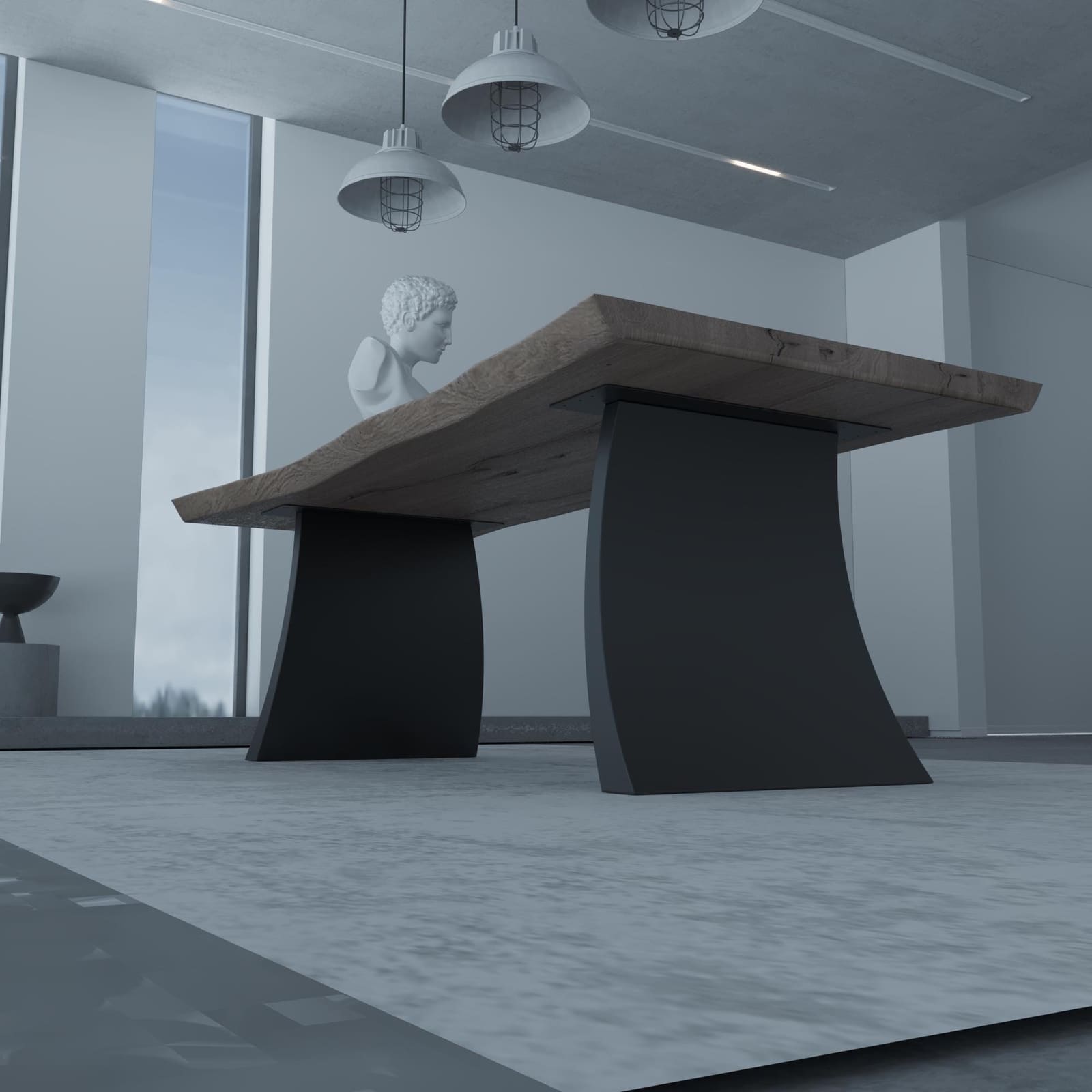 Bazë Tavoline Ngrënieje E Lakuar, 71 cm · Modeli 3 – punim artizanal çeliku nga AR-TI Atelier – foto 3