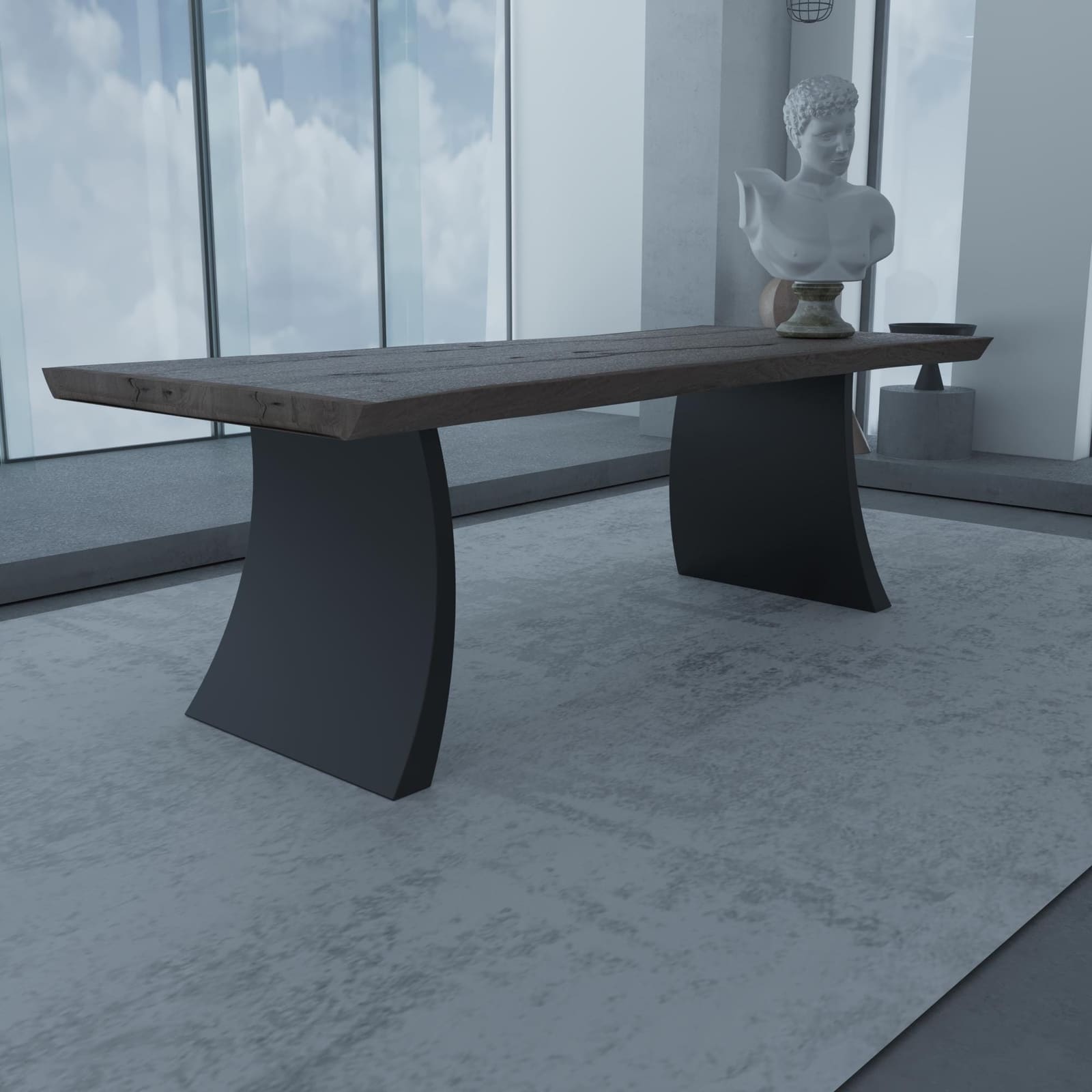 Bazë Tavoline Ngrënieje E Lakuar, 71 cm · Modeli 3 – punim artizanal çeliku nga AR-TI Atelier – foto 4