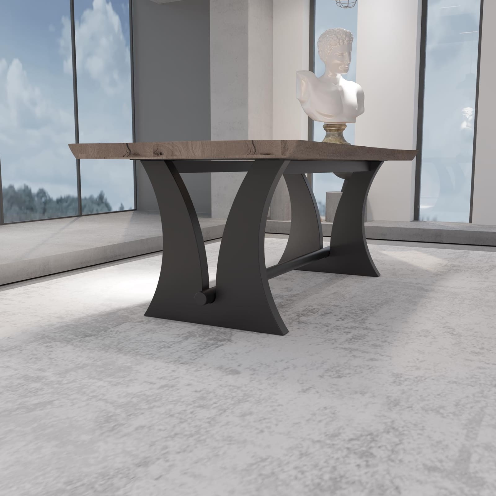 Bazë Tavoline Ngrënieje E Lakuar, 71 cm · Modeli 4 – punim artizanal çeliku nga AR-TI Atelier – foto 3