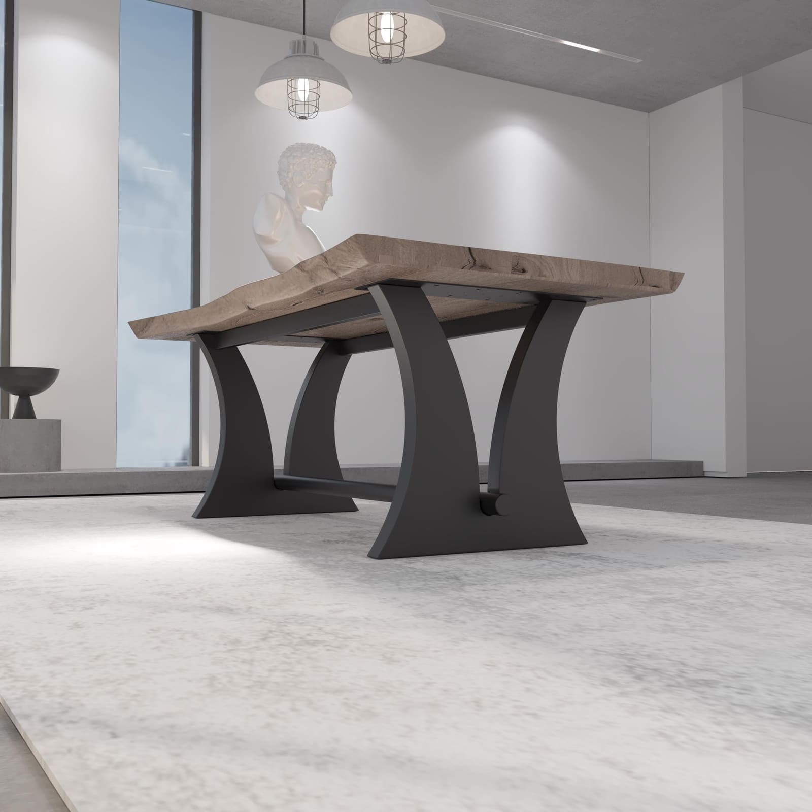 Bazë Tavoline Ngrënieje E Lakuar, 71 cm · Modeli 4 – punim artizanal çeliku nga AR-TI Atelier – foto 4