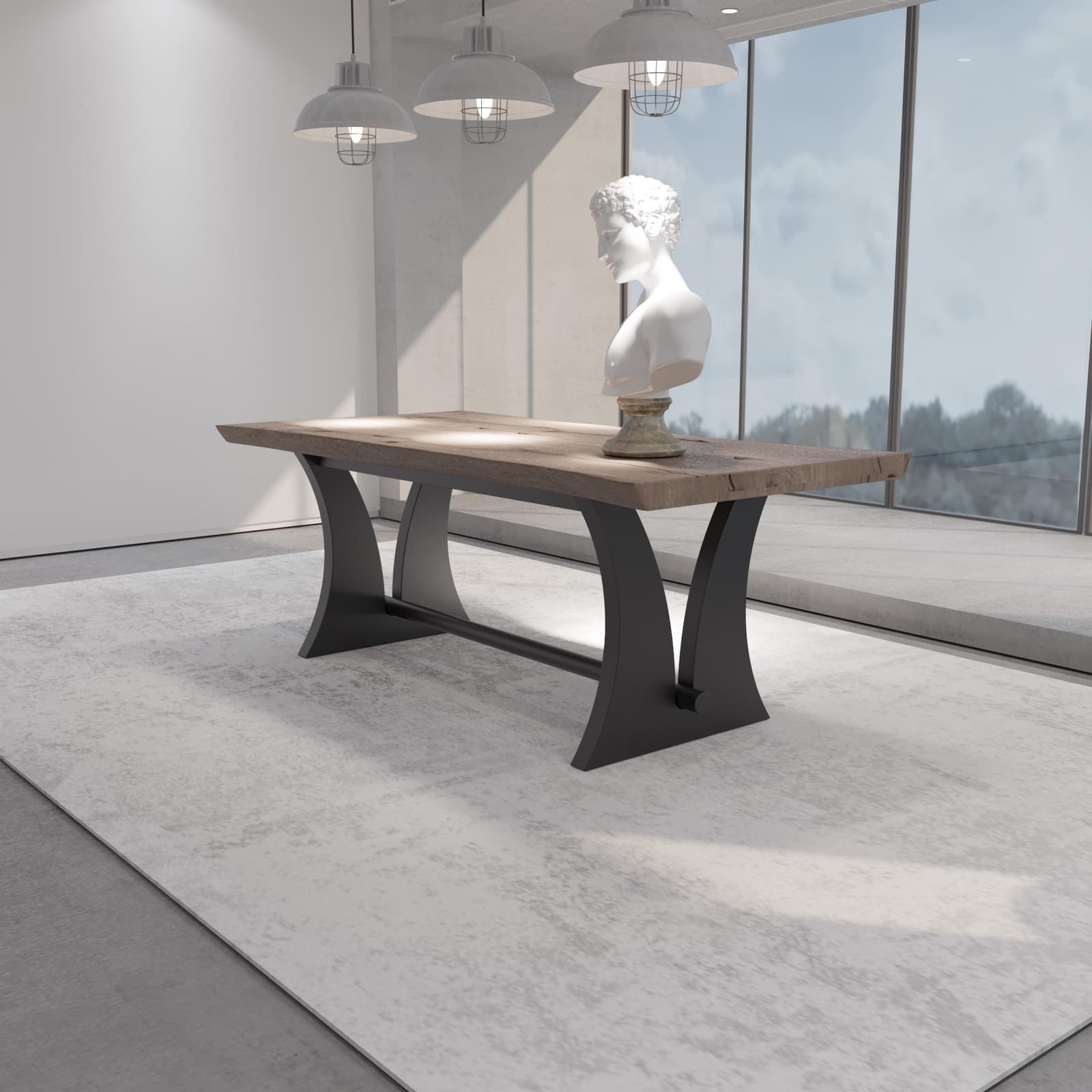 Bazë Tavoline Ngrënieje E Lakuar, 71 cm · Modeli 4 – punim artizanal çeliku nga AR-TI Atelier – foto 5