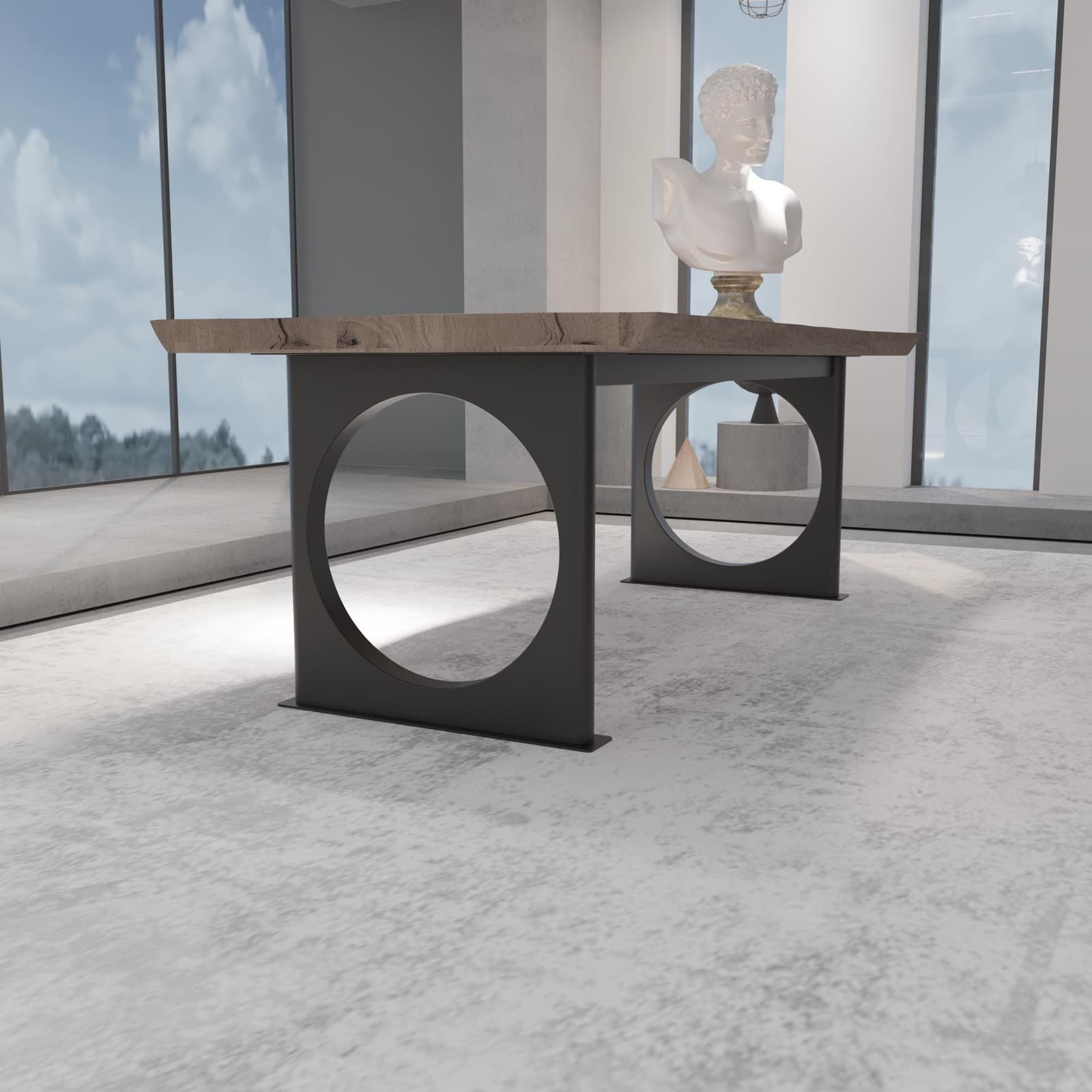 Bazë Tavoline Ngrënieje E Rrumbullakët, 71 cm · Modeli 2 – punim artizanal çeliku nga AR-TI Atelier – foto 5