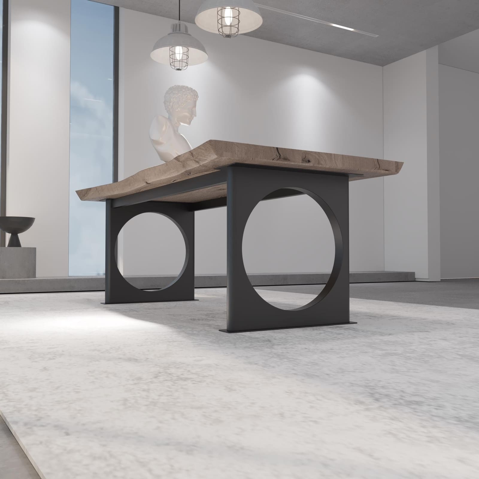 Bazë Tavoline Ngrënieje E Rrumbullakët, 71 cm · Modeli 2 – punim artizanal çeliku nga AR-TI Atelier – foto 6