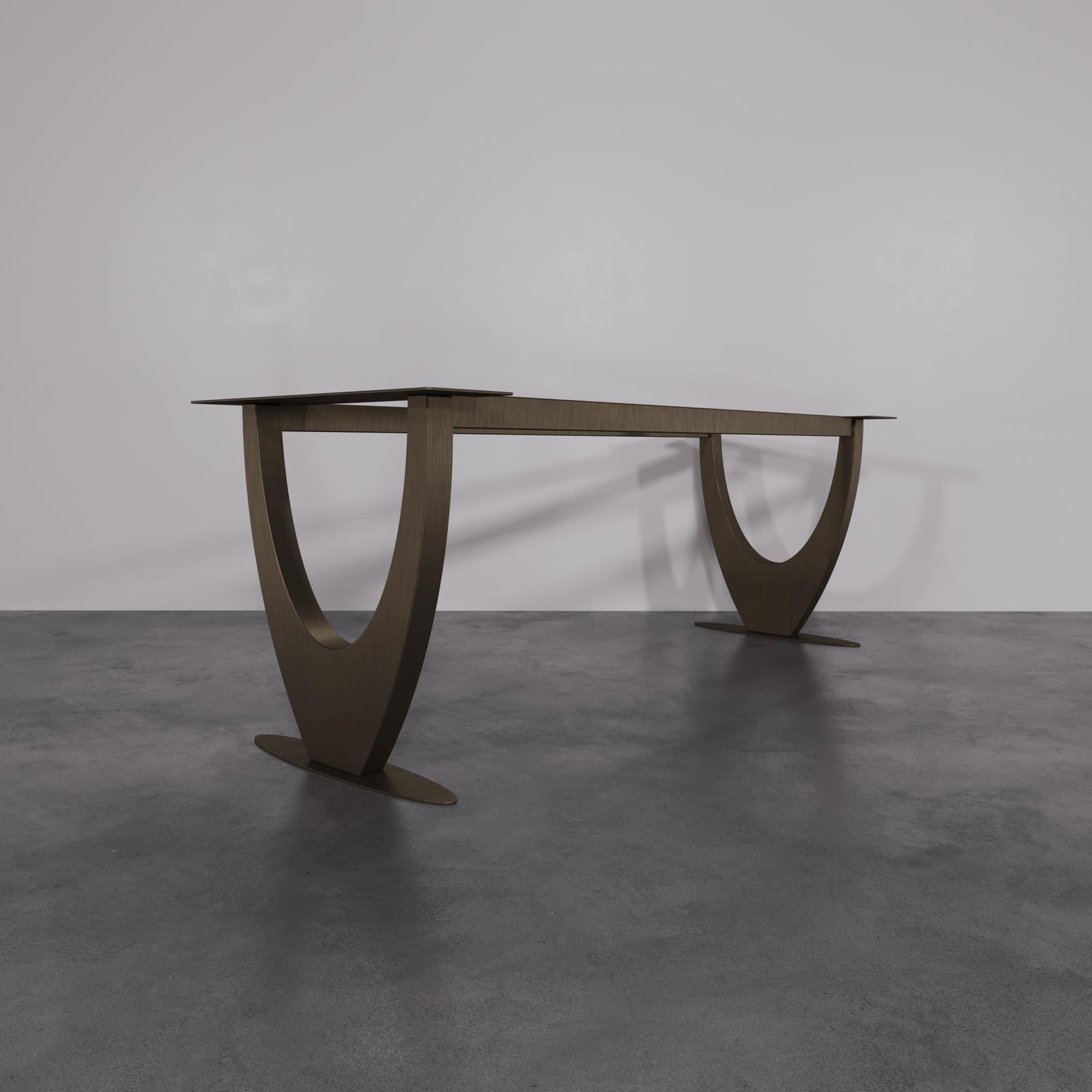 Bazë Tavoline Ngrënieje Moderne – Ar i Furçuar, 71 cm · Modeli 3 – punim artizanal çeliku nga AR-TI Atelier – foto 1