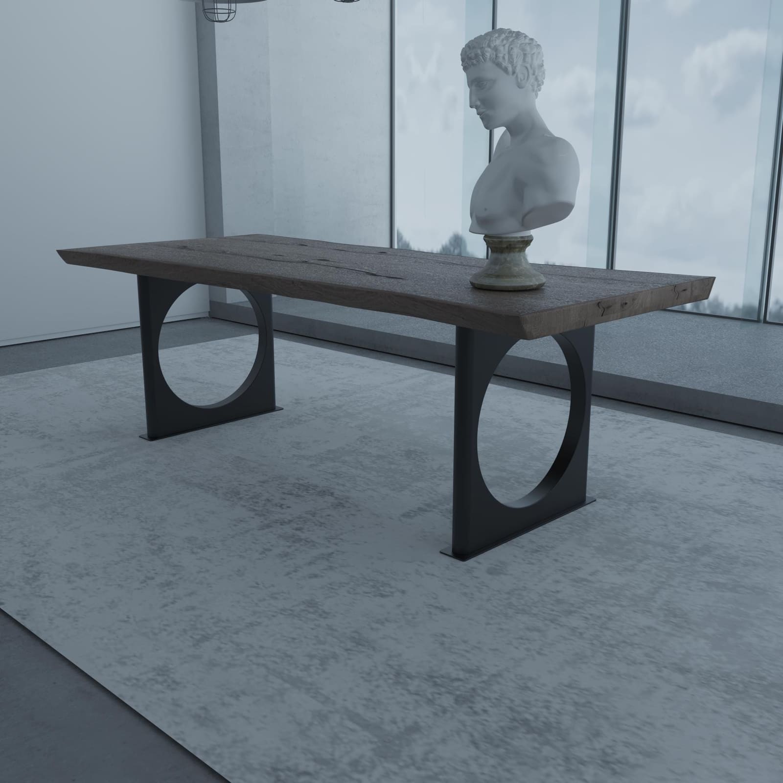 Bazë Tavoline Ngrënieje Moderne, 71 cm · Modeli 10 – punim artizanal çeliku nga AR-TI Atelier – foto 3