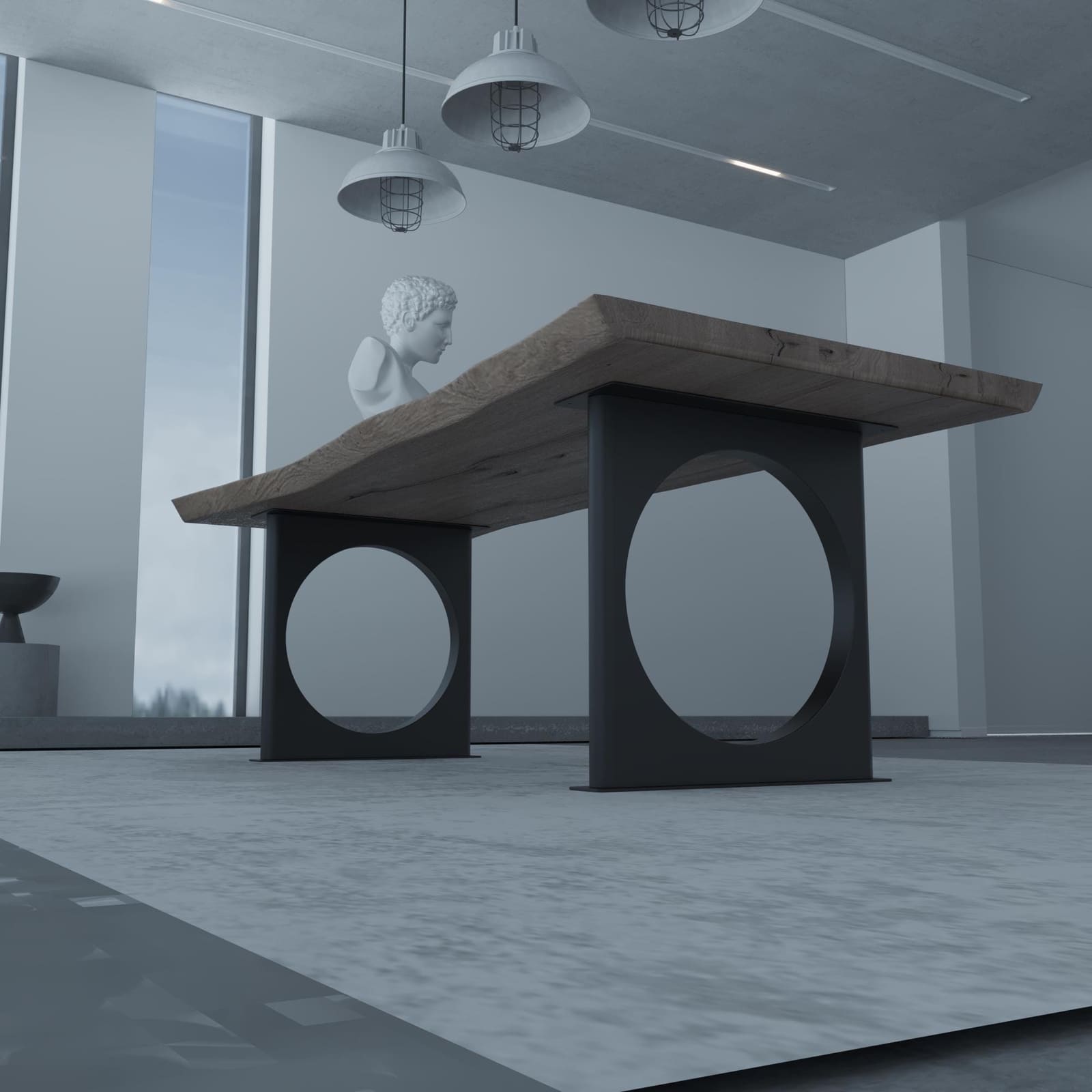Bazë Tavoline Ngrënieje Moderne, 71 cm · Modeli 10 – punim artizanal çeliku nga AR-TI Atelier – foto 5