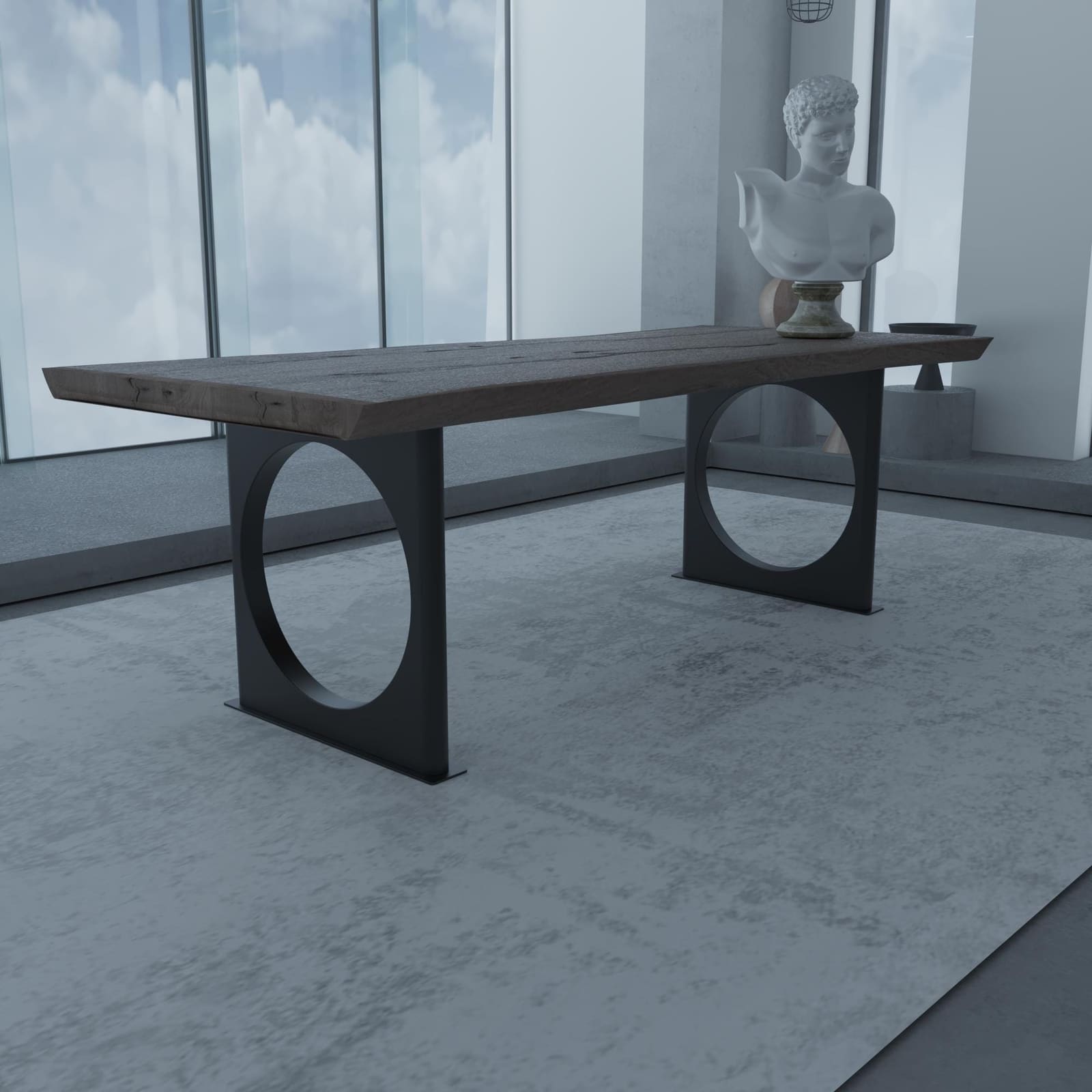 Bazë Tavoline Ngrënieje Moderne, 71 cm · Modeli 10 – punim artizanal çeliku nga AR-TI Atelier – foto 6