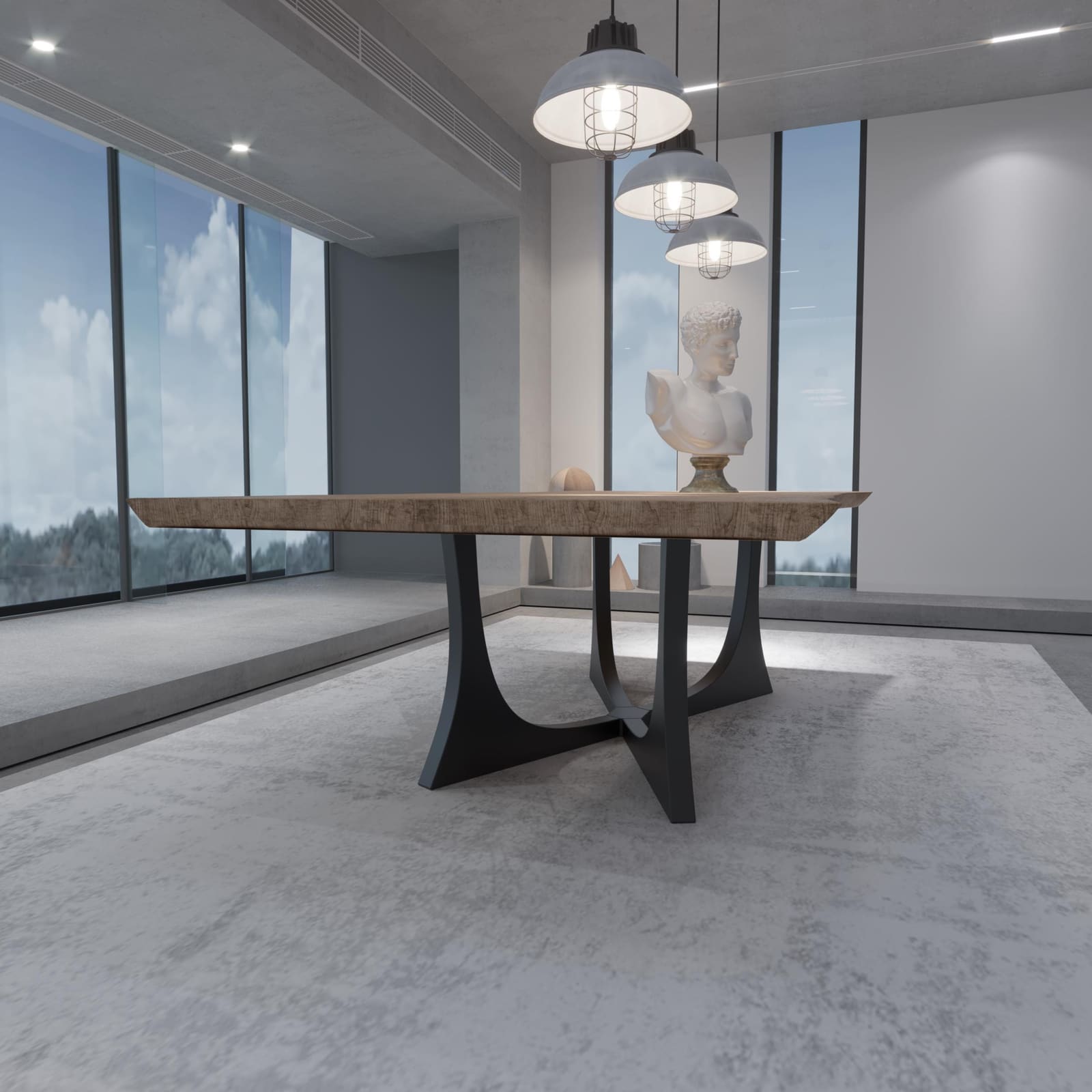 Bazë Tavoline Ngrënieje Moderne, 71 cm · Modeli 11 – punim artizanal çeliku nga AR-TI Atelier – foto 6