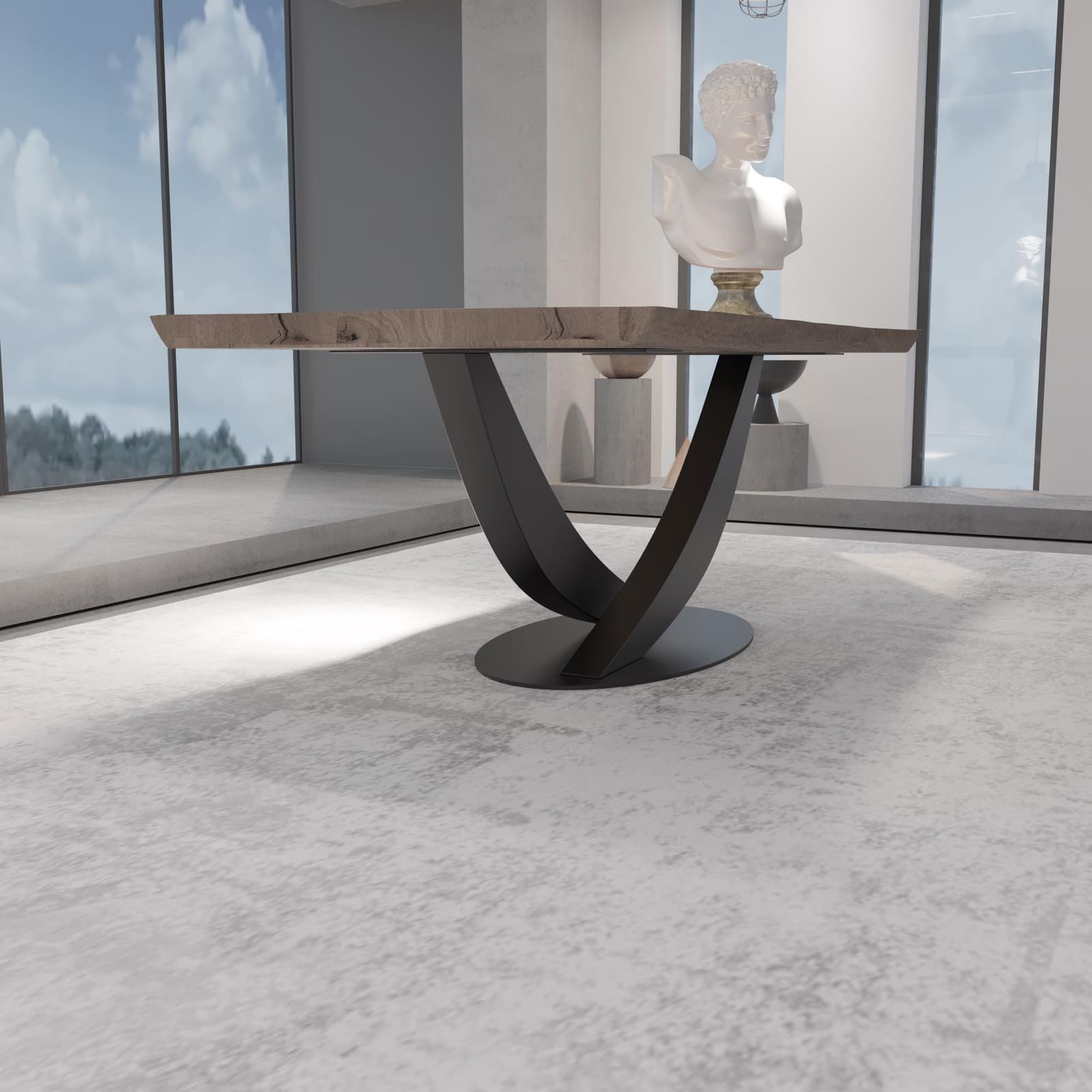 Bazë Tavoline Ngrënieje Moderne, 71 cm · Modeli 12 – punim artizanal çeliku nga AR-TI Atelier – foto 4