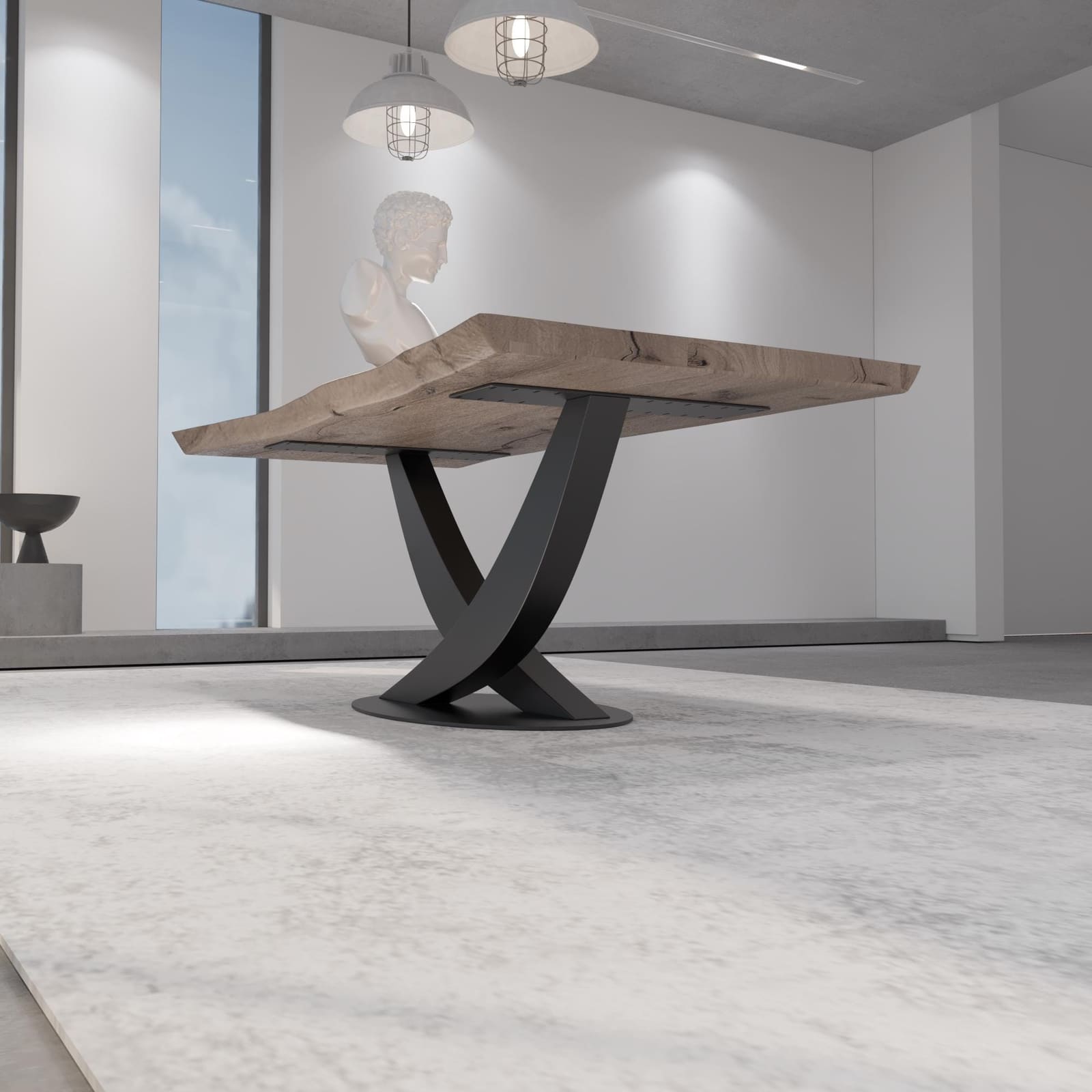 Bazë Tavoline Ngrënieje Moderne, 71 cm · Modeli 12 – punim artizanal çeliku nga AR-TI Atelier – foto 5