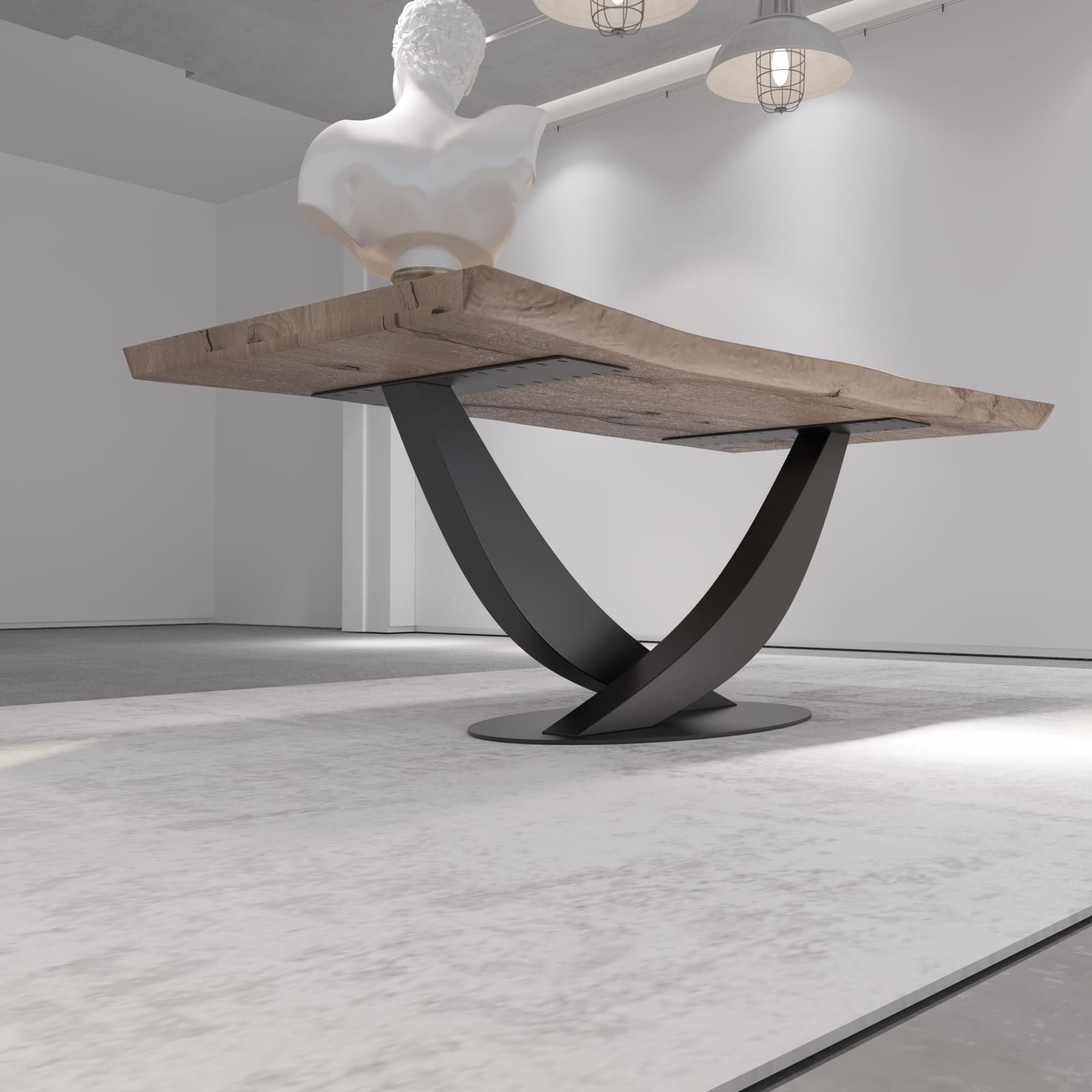 Bazë Tavoline Ngrënieje Moderne, 71 cm · Modeli 12 – punim artizanal çeliku nga AR-TI Atelier – foto 6