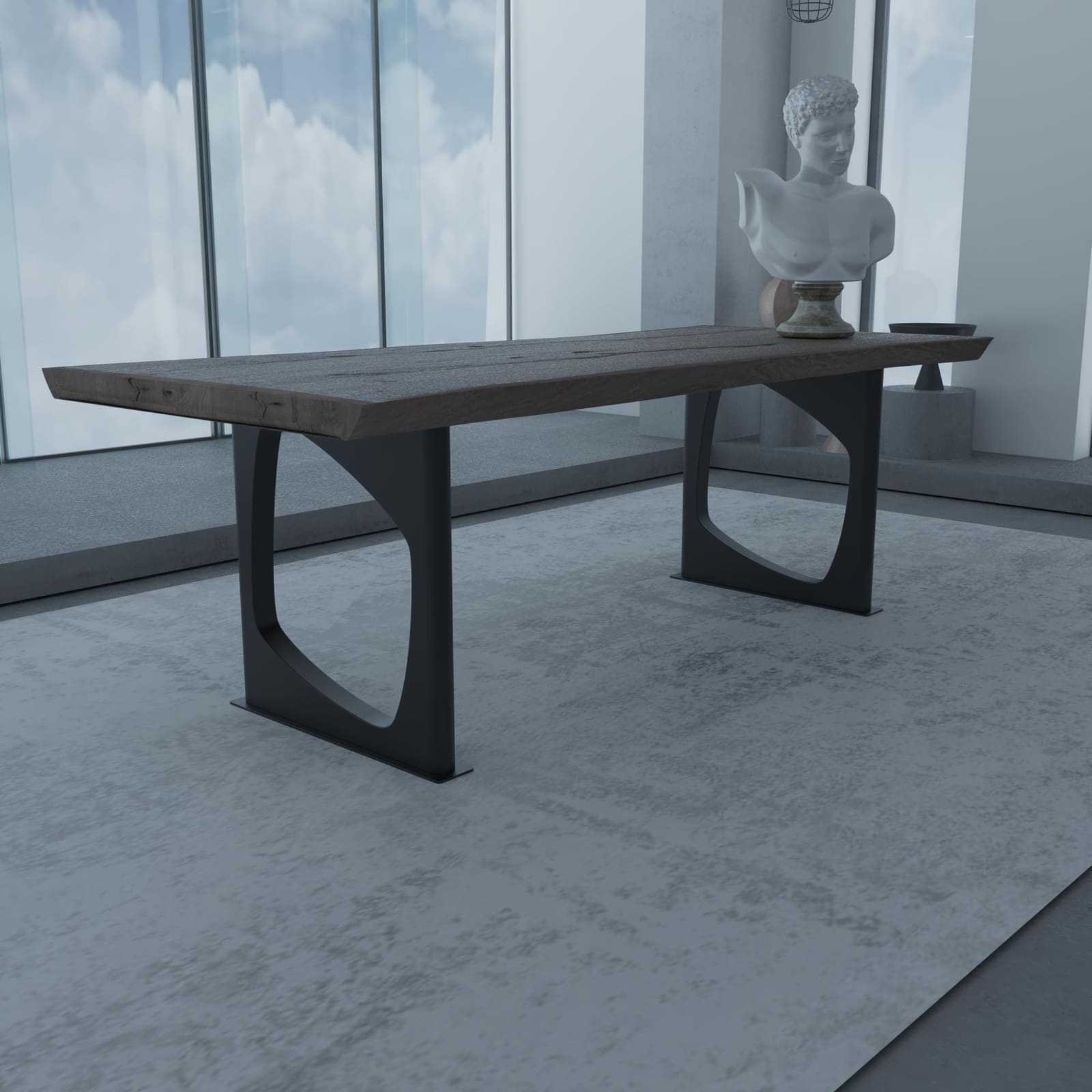 Bazë Tavoline Ngrënieje Moderne, 71 cm · Modeli 2 – punim artizanal çeliku nga AR-TI Atelier – foto 4