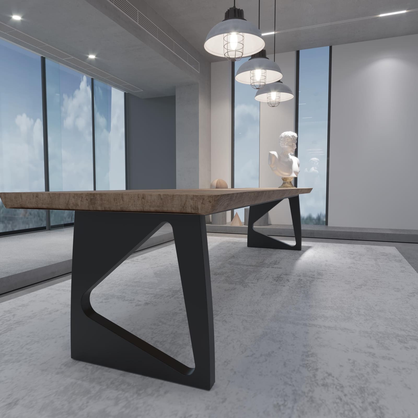 Bazë Tavoline Ngrënieje Moderne, 71 cm · Modeli 3 – punim artizanal çeliku nga AR-TI Atelier – foto 5