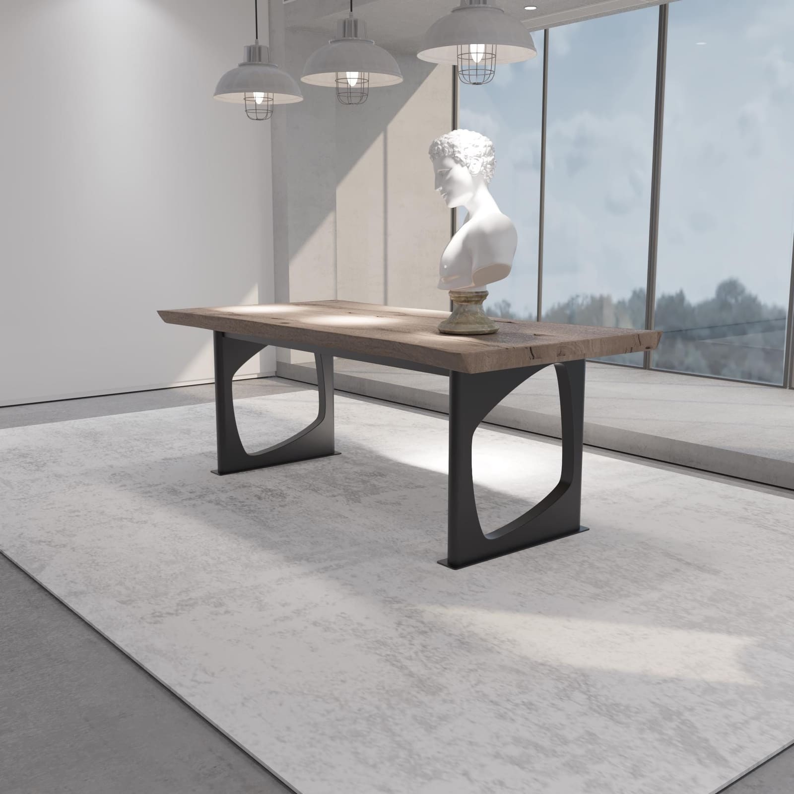 Bazë Tavoline Ngrënieje Moderne, 71 cm · Modeli 4 – punim artizanal çeliku nga AR-TI Atelier – foto 6