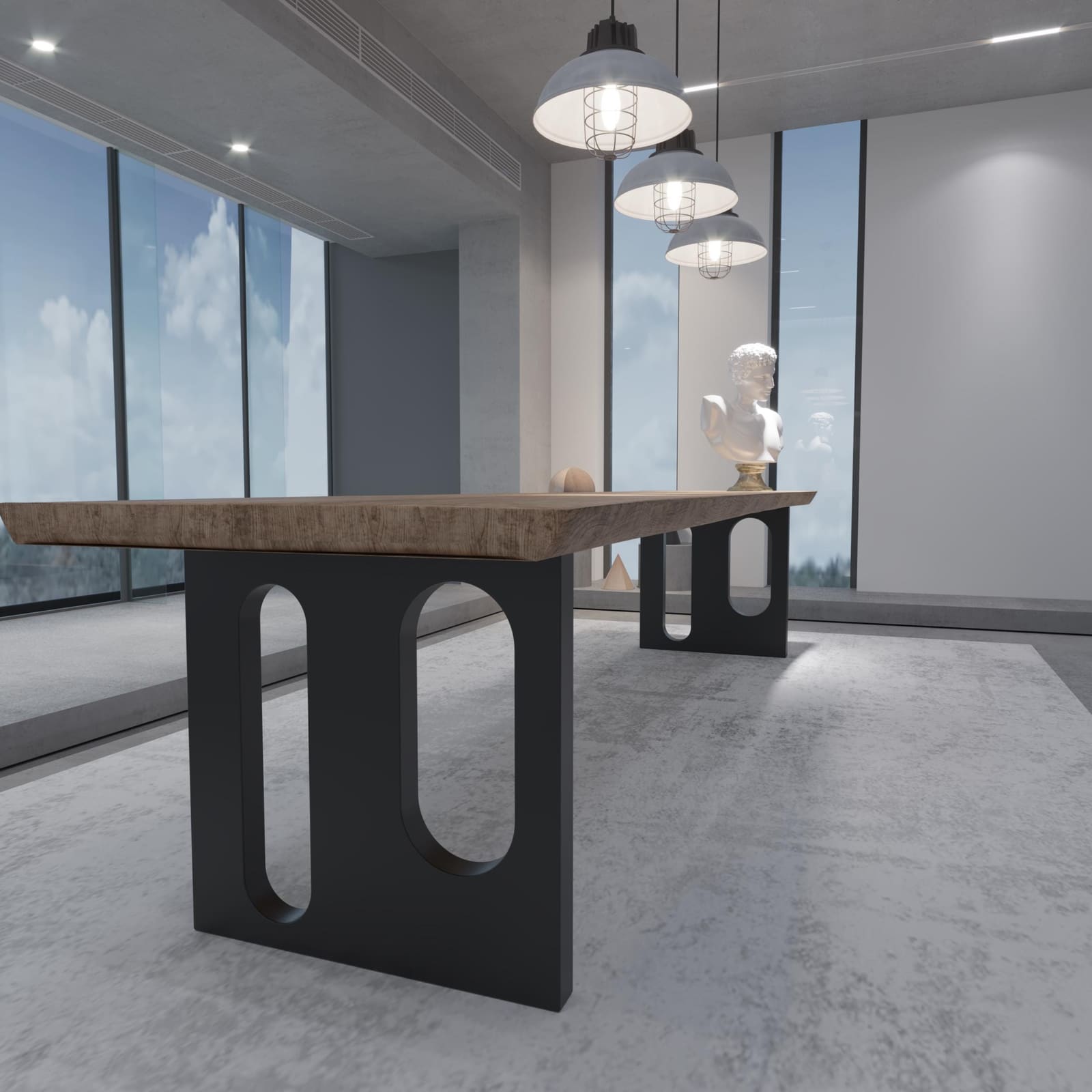 Bazë Tavoline Ngrënieje Moderne, 71 cm · Modeli 5 – punim artizanal çeliku nga AR-TI Atelier – foto 3