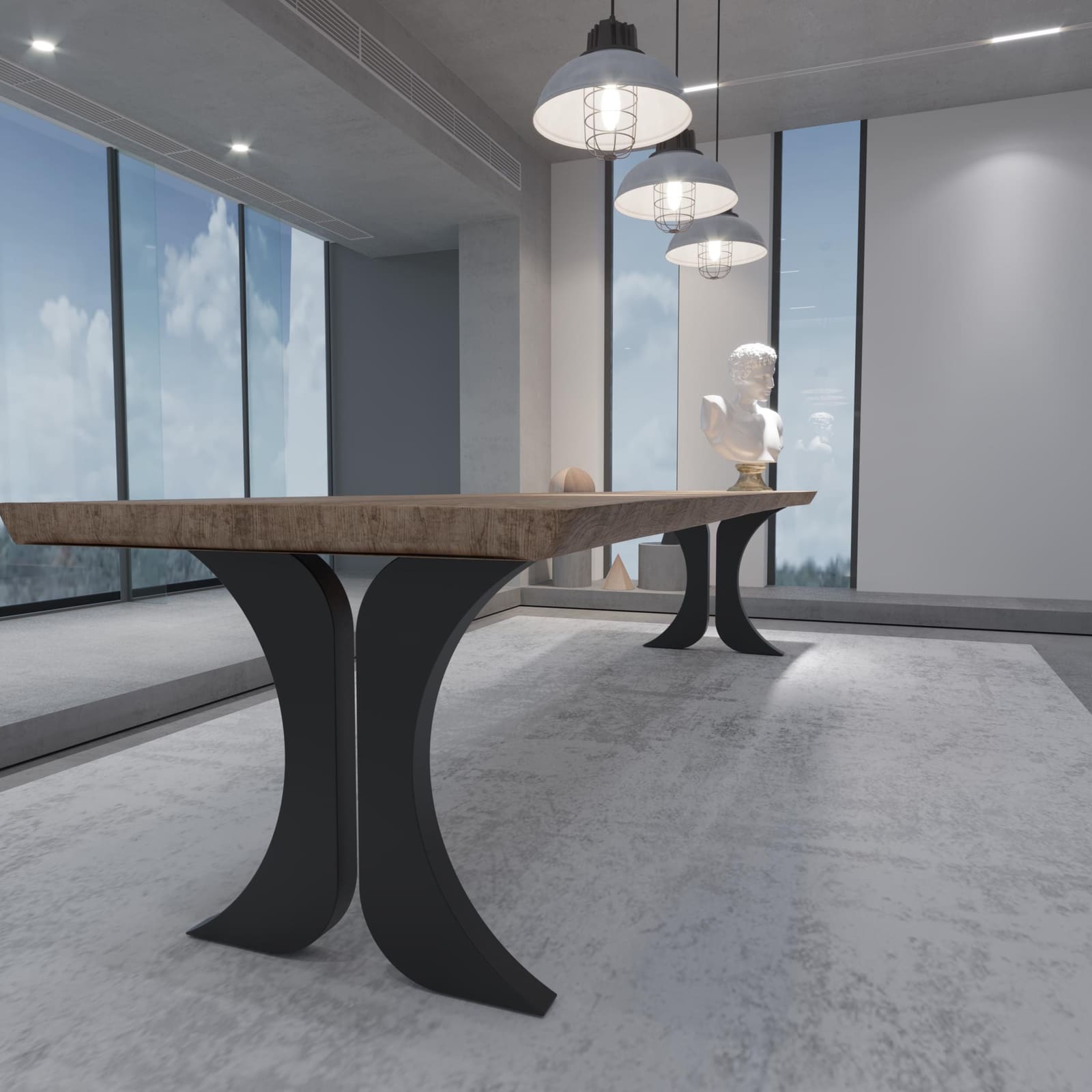 Bazë Tavoline Ngrënieje Moderne, 71 cm · Modeli 6 – punim artizanal çeliku nga AR-TI Atelier – foto 3