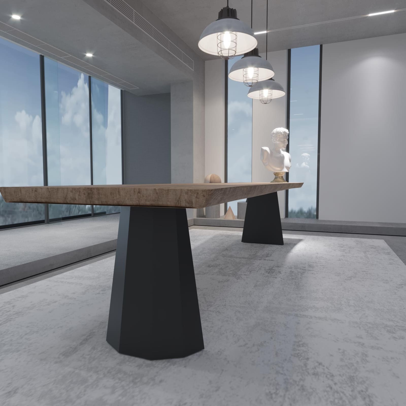 Bazë Tavoline Ngrënieje Moderne, 71 cm · Modeli 7 – punim artizanal çeliku nga AR-TI Atelier – foto 4