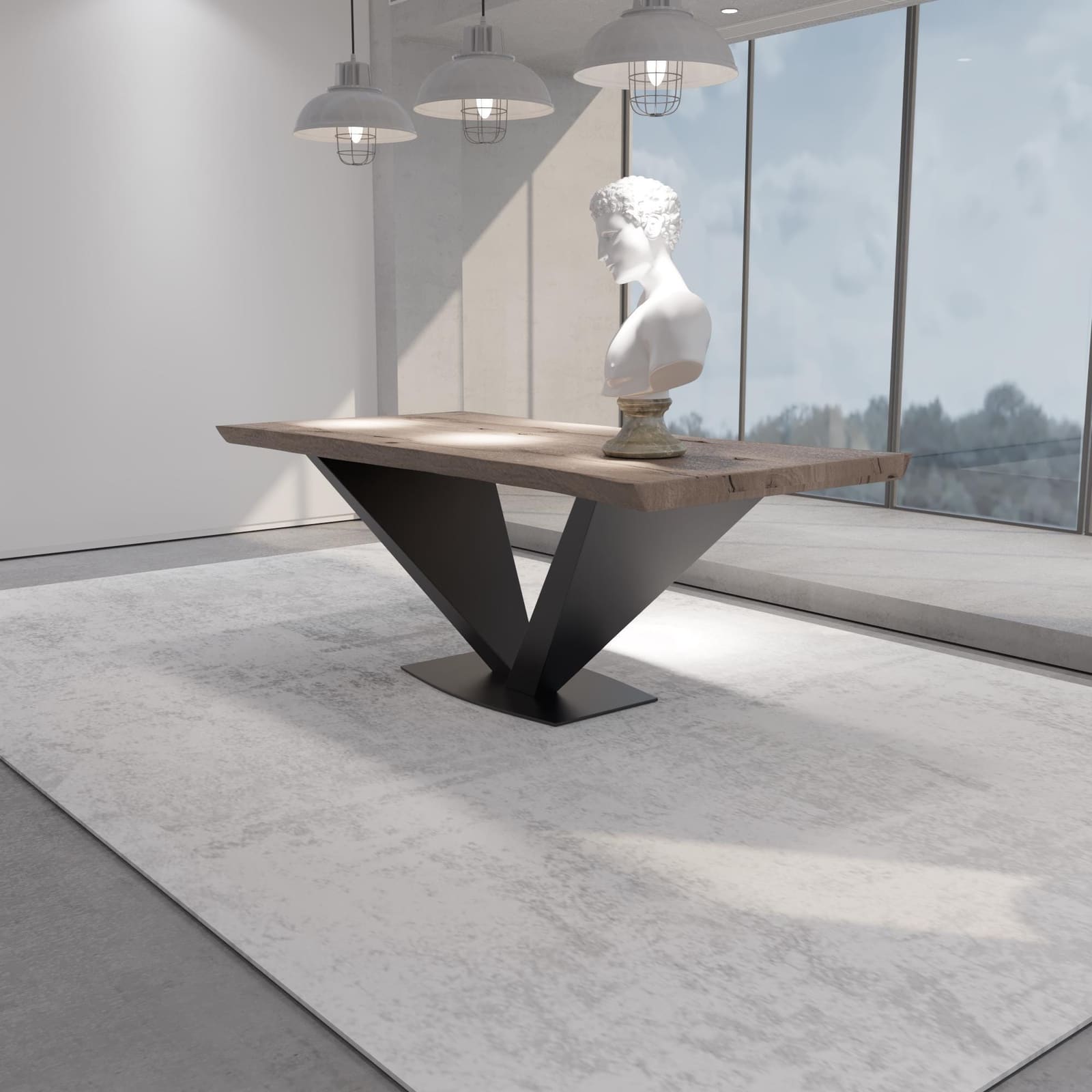 Bazë Tavoline Ngrënieje Moderne, 71 cm · Modeli 8 – punim artizanal çeliku nga AR-TI Atelier – foto 5