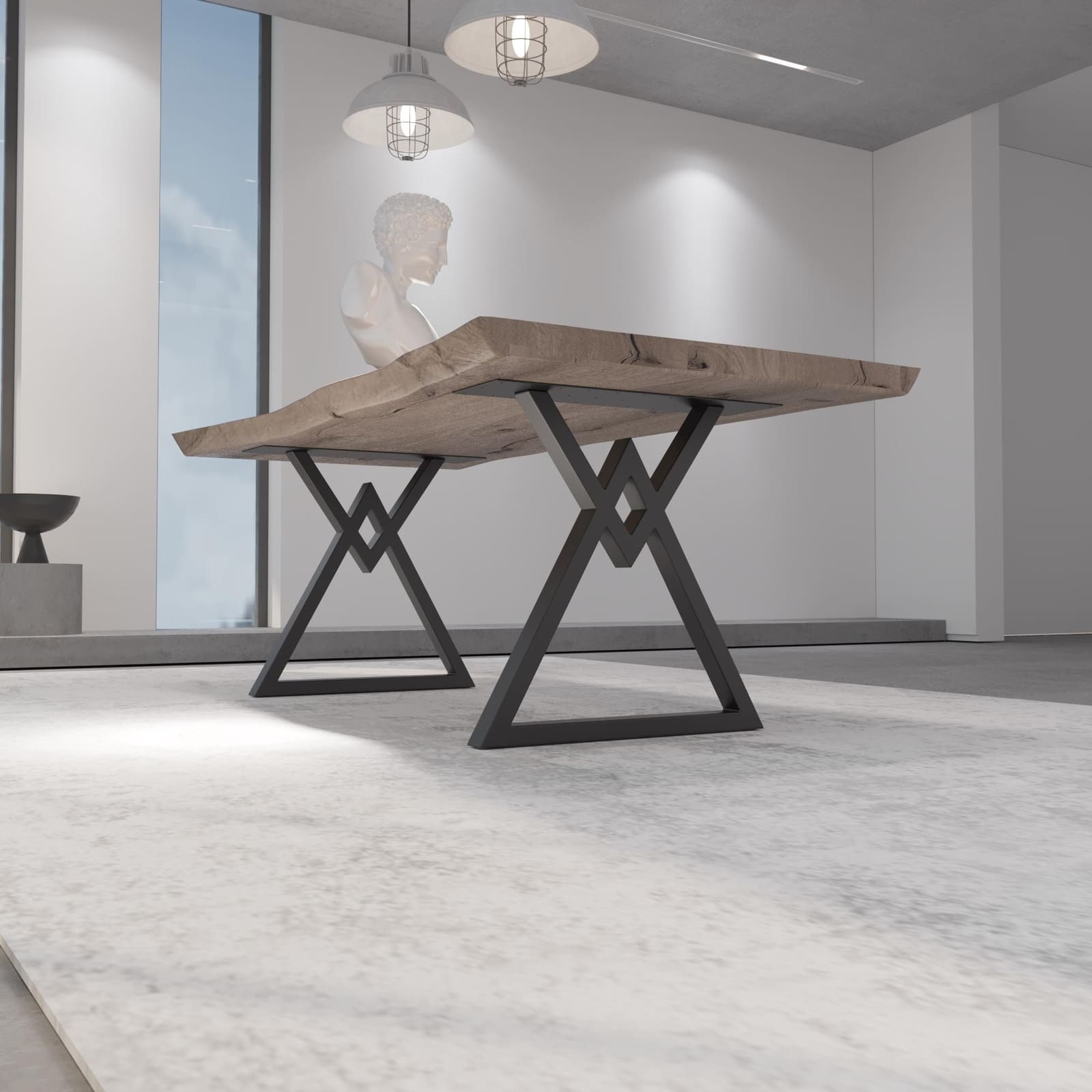 Bazë Tavoline Ngrënieje Moderne, 71 cm · Modeli 9 – punim artizanal çeliku nga AR-TI Atelier – foto 4