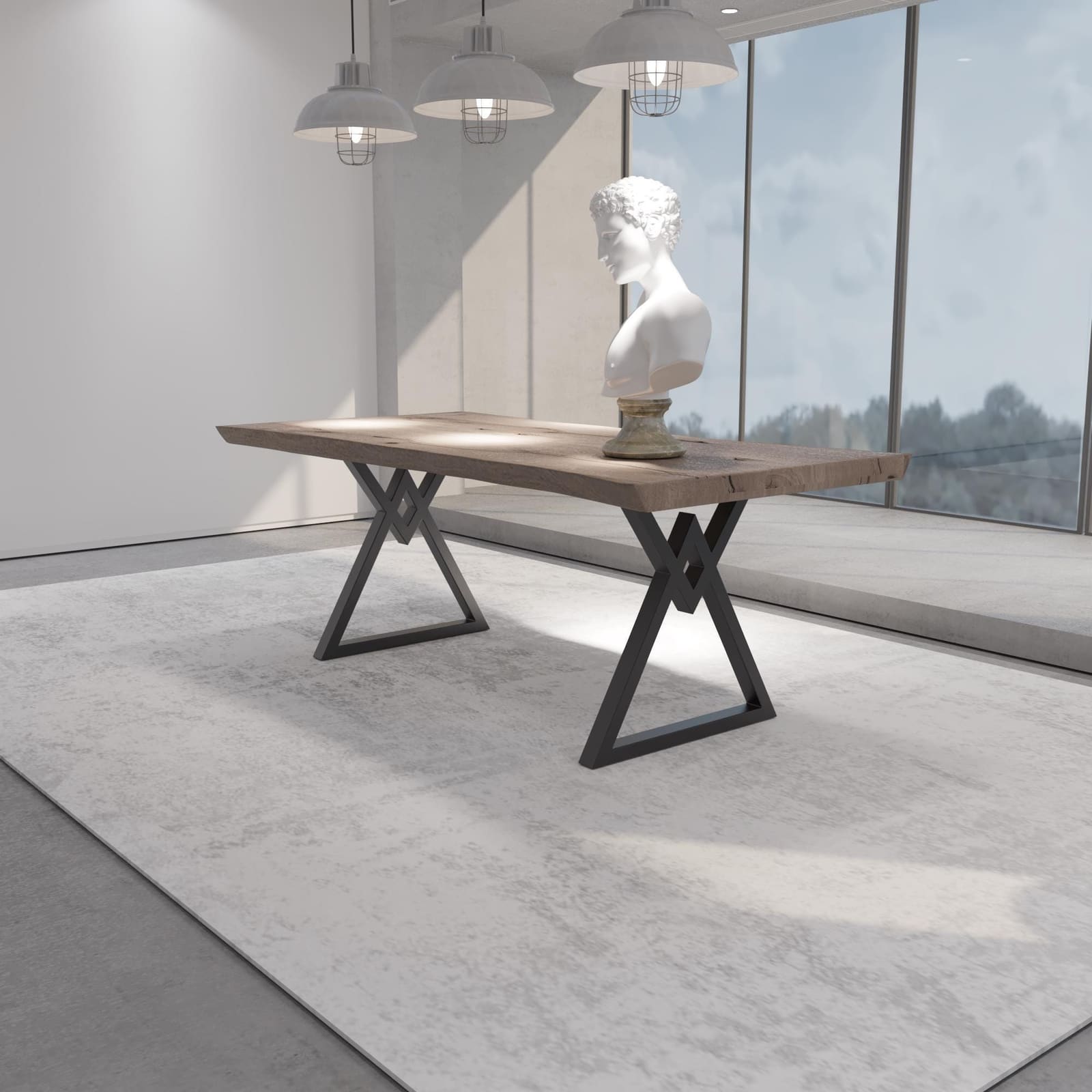Bazë Tavoline Ngrënieje Moderne, 71 cm · Modeli 9 – punim artizanal çeliku nga AR-TI Atelier – foto 5