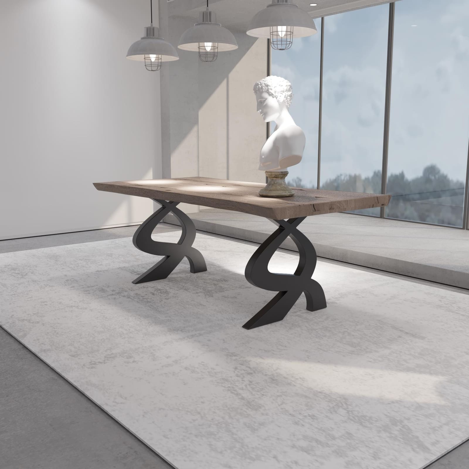Bazë Tavoline Ngrënieje Moderne, 71 cm (Set 2 Copë) · Modeli 2 – punim artizanal çeliku nga AR-TI Atelier – foto 3