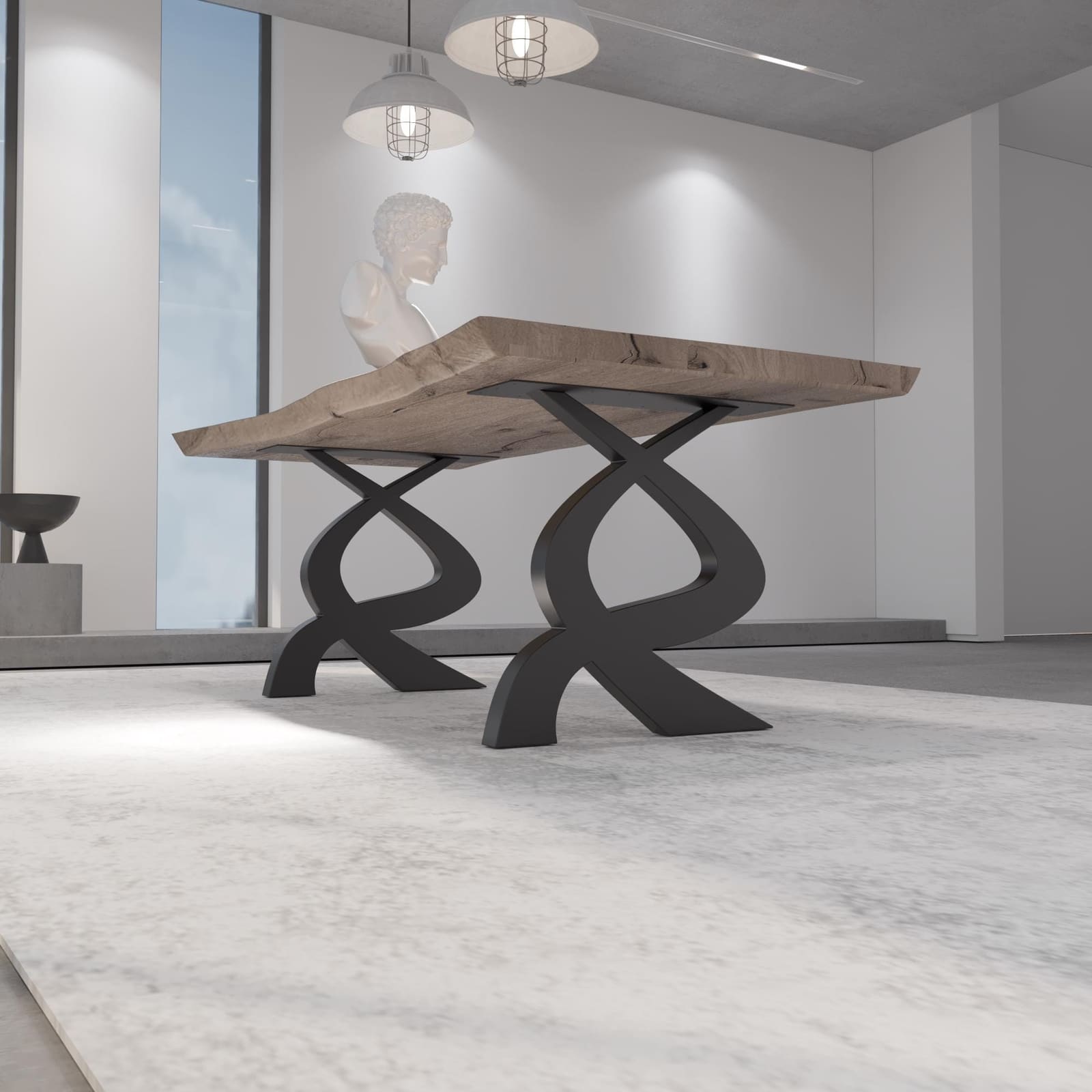 Bazë Tavoline Ngrënieje Moderne, 71 cm (Set 2 Copë) · Modeli 2 – punim artizanal çeliku nga AR-TI Atelier – foto 5