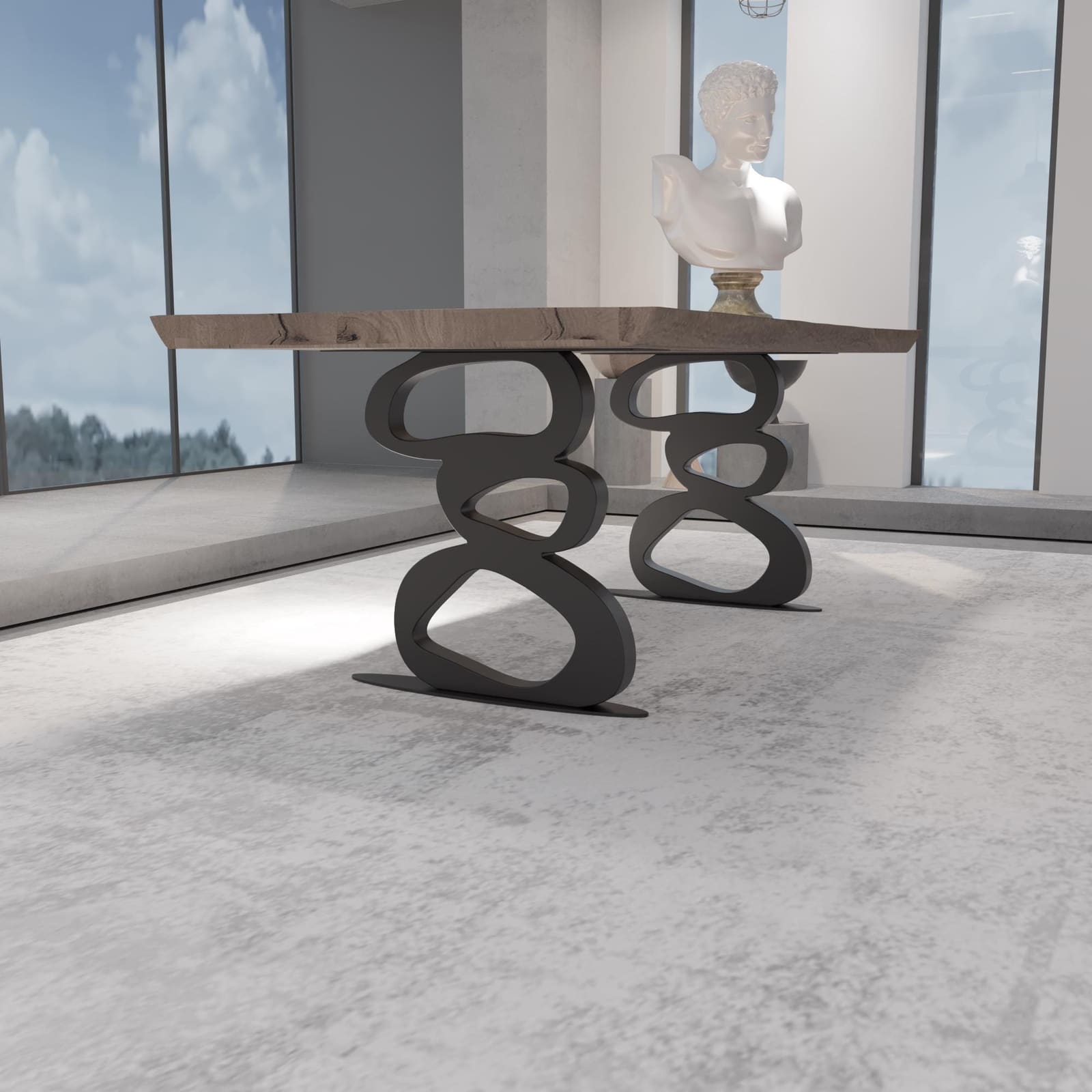 Bazë Tavoline Ngrënieje Moderne, 71 cm (Set 2 Copë) · Modeli 3 – punim artizanal çeliku nga AR-TI Atelier – foto 3