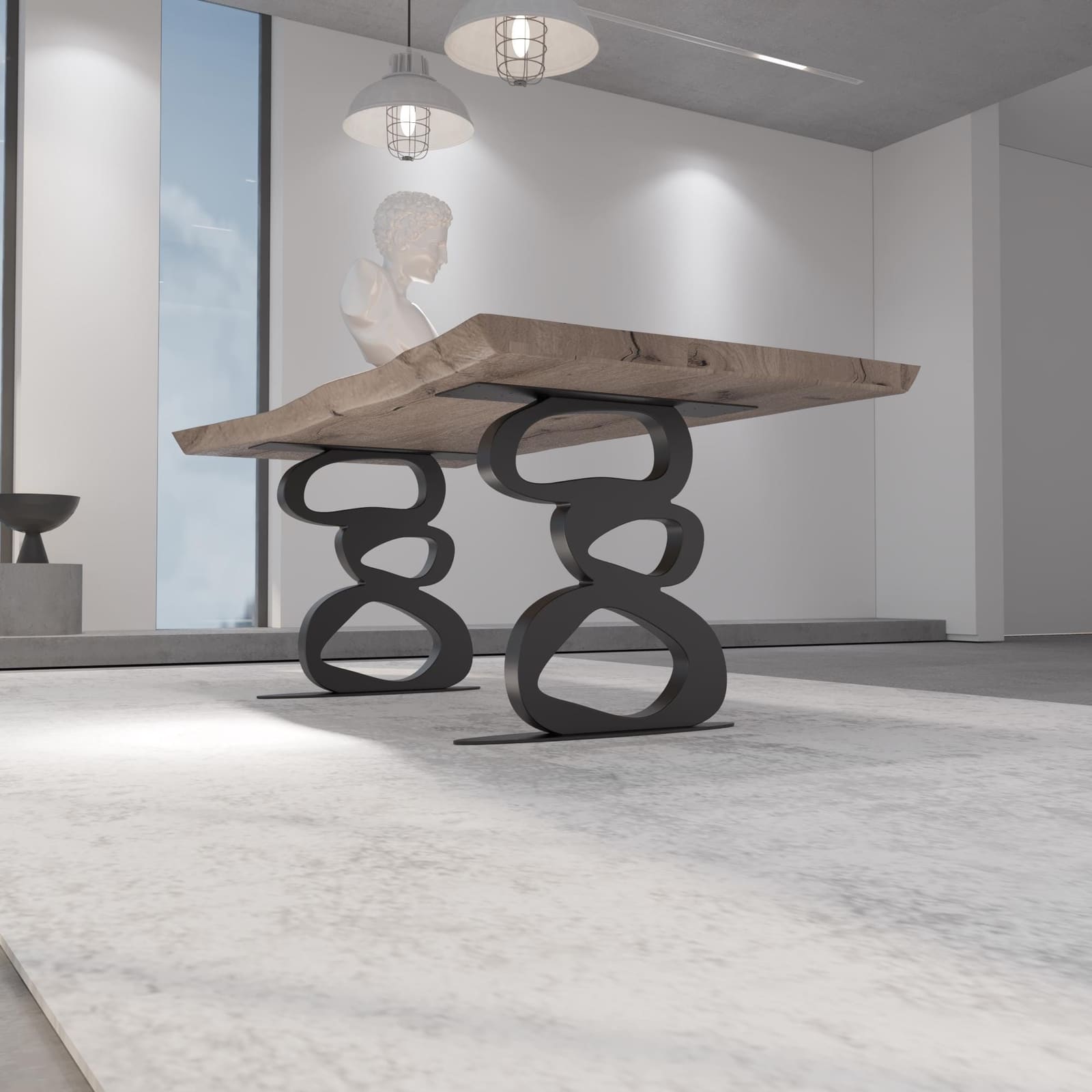 Bazë Tavoline Ngrënieje Moderne, 71 cm (Set 2 Copë) · Modeli 3 – punim artizanal çeliku nga AR-TI Atelier – foto 4