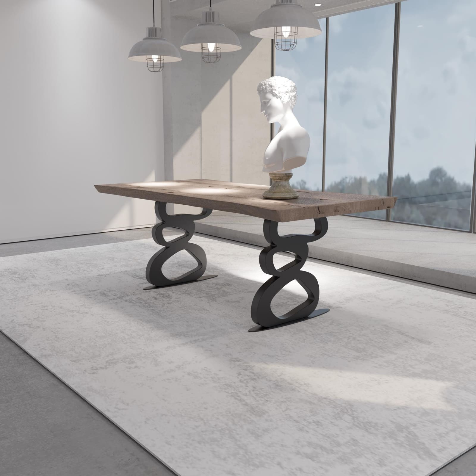 Bazë Tavoline Ngrënieje Moderne, 71 cm (Set 2 Copë) · Modeli 3 – punim artizanal çeliku nga AR-TI Atelier – foto 5