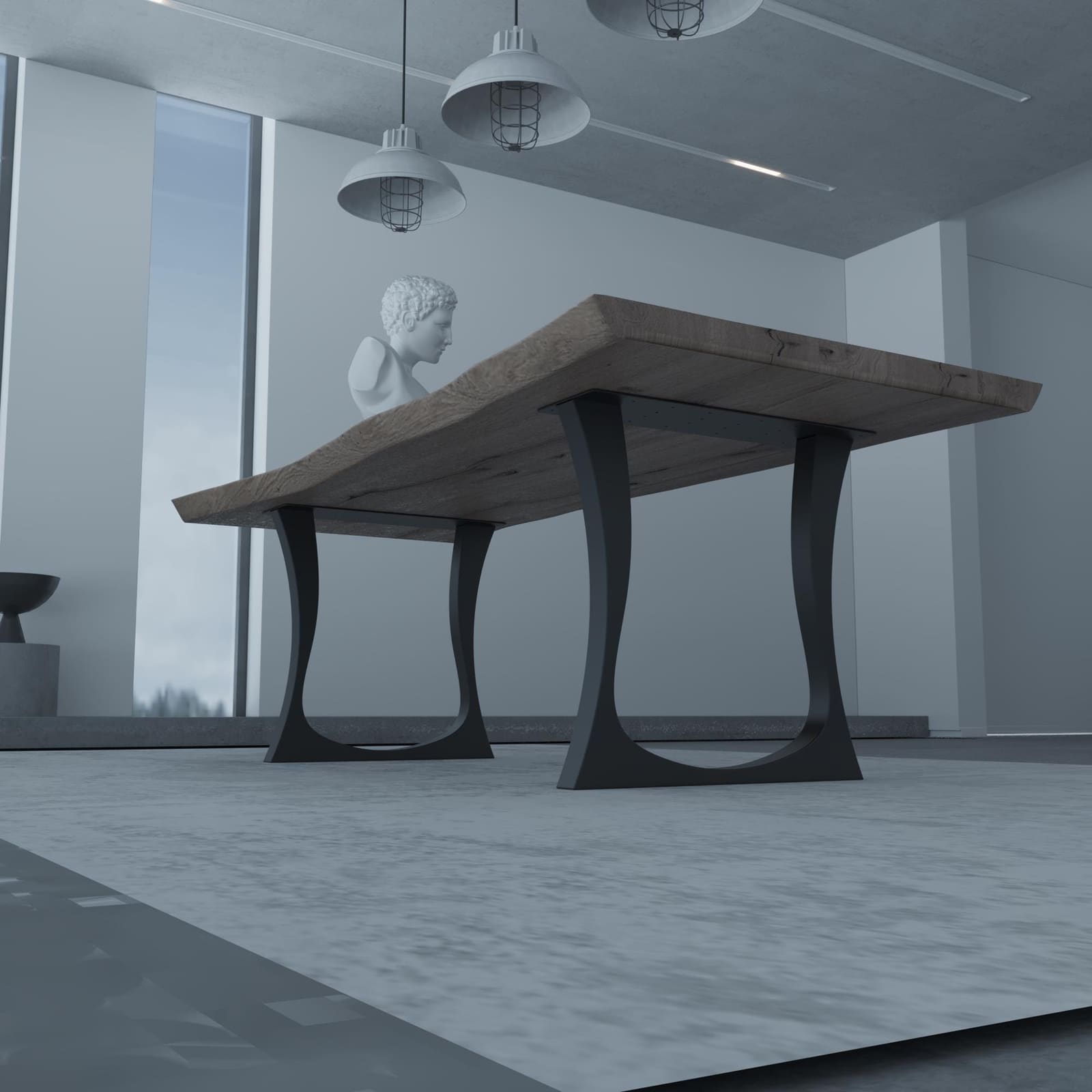 Bazë Tavoline Ngrënieje Moderne, 71 cm (Set 2 Copë) – punim artizanal çeliku nga AR-TI Atelier – foto 3