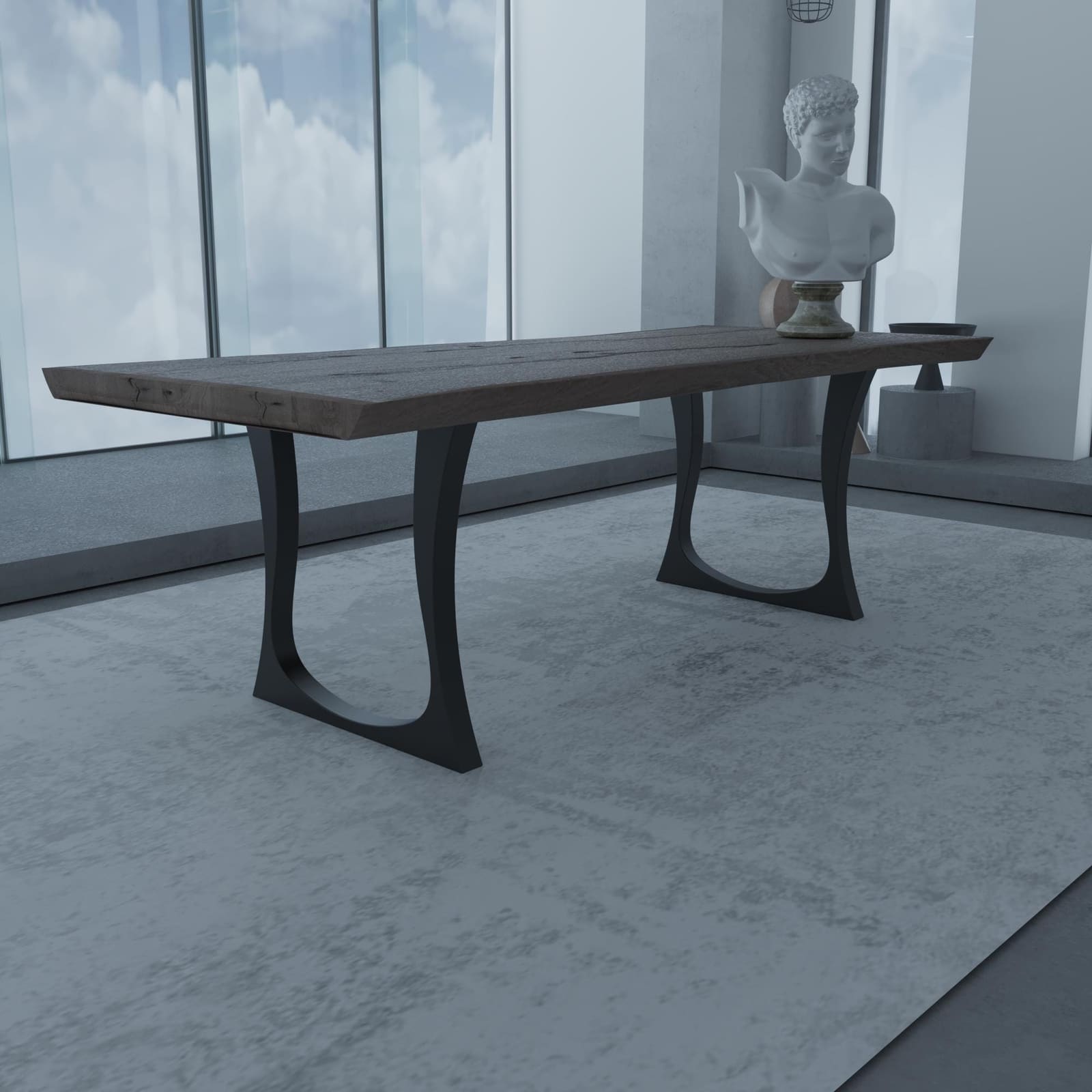 Bazë Tavoline Ngrënieje Moderne, 71 cm (Set 2 Copë) – punim artizanal çeliku nga AR-TI Atelier – foto 4