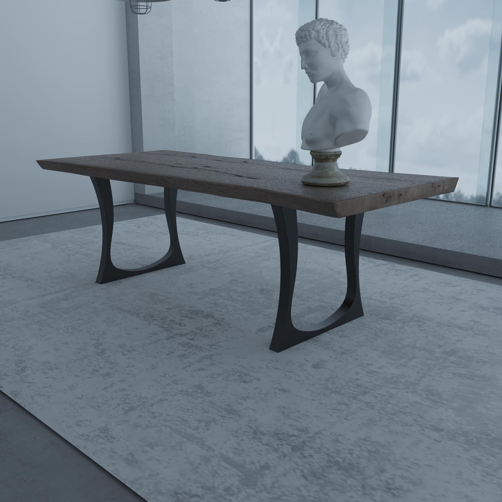 Bazë Tavoline Ngrënieje Moderne, 71 cm (Set 2 Copë) – punim artizanal çeliku nga AR-TI Atelier – foto 5