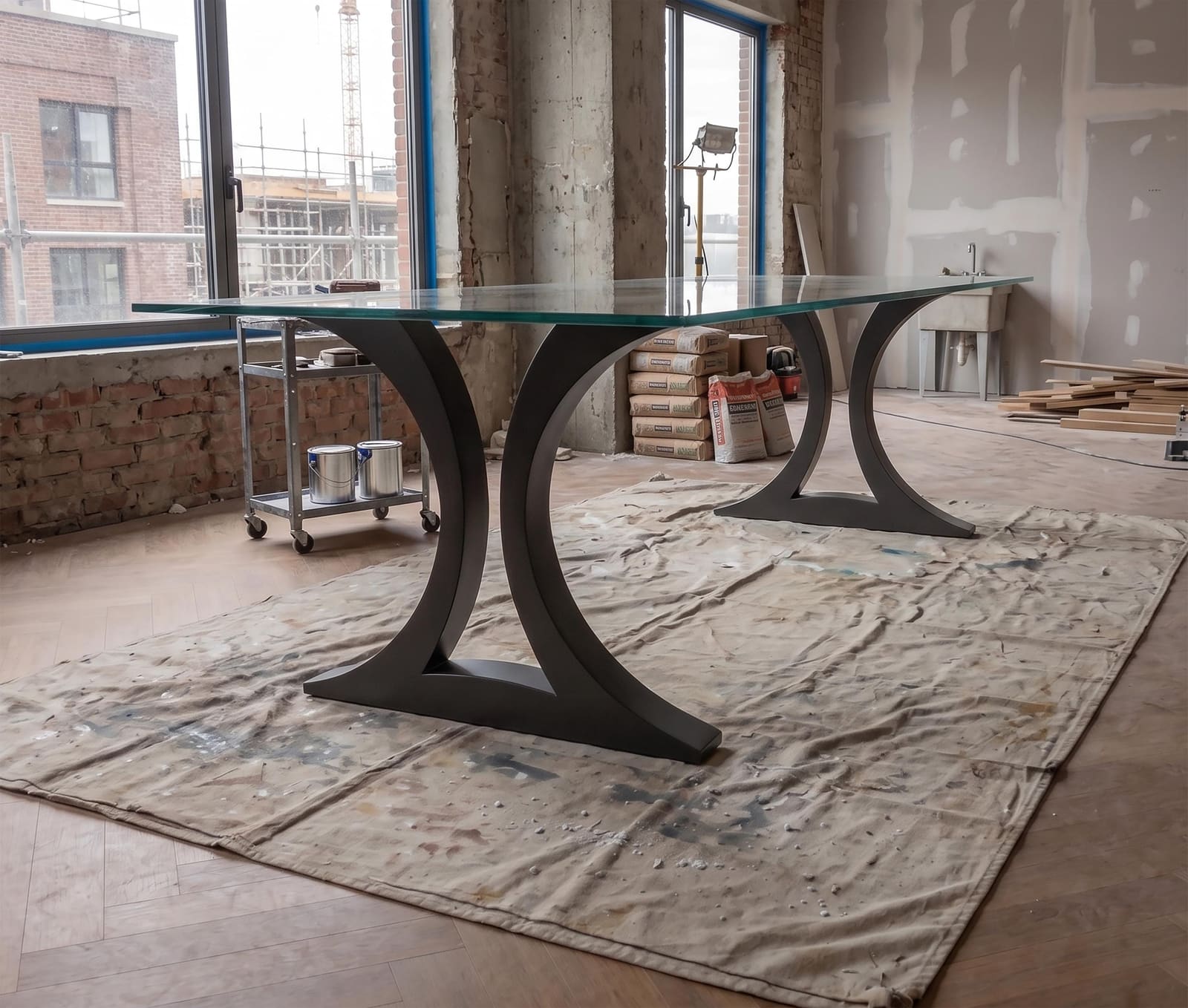 Bazë Tavoline Ngrënieje Moderne – punim artizanal çeliku nga AR-TI Atelier – foto 2