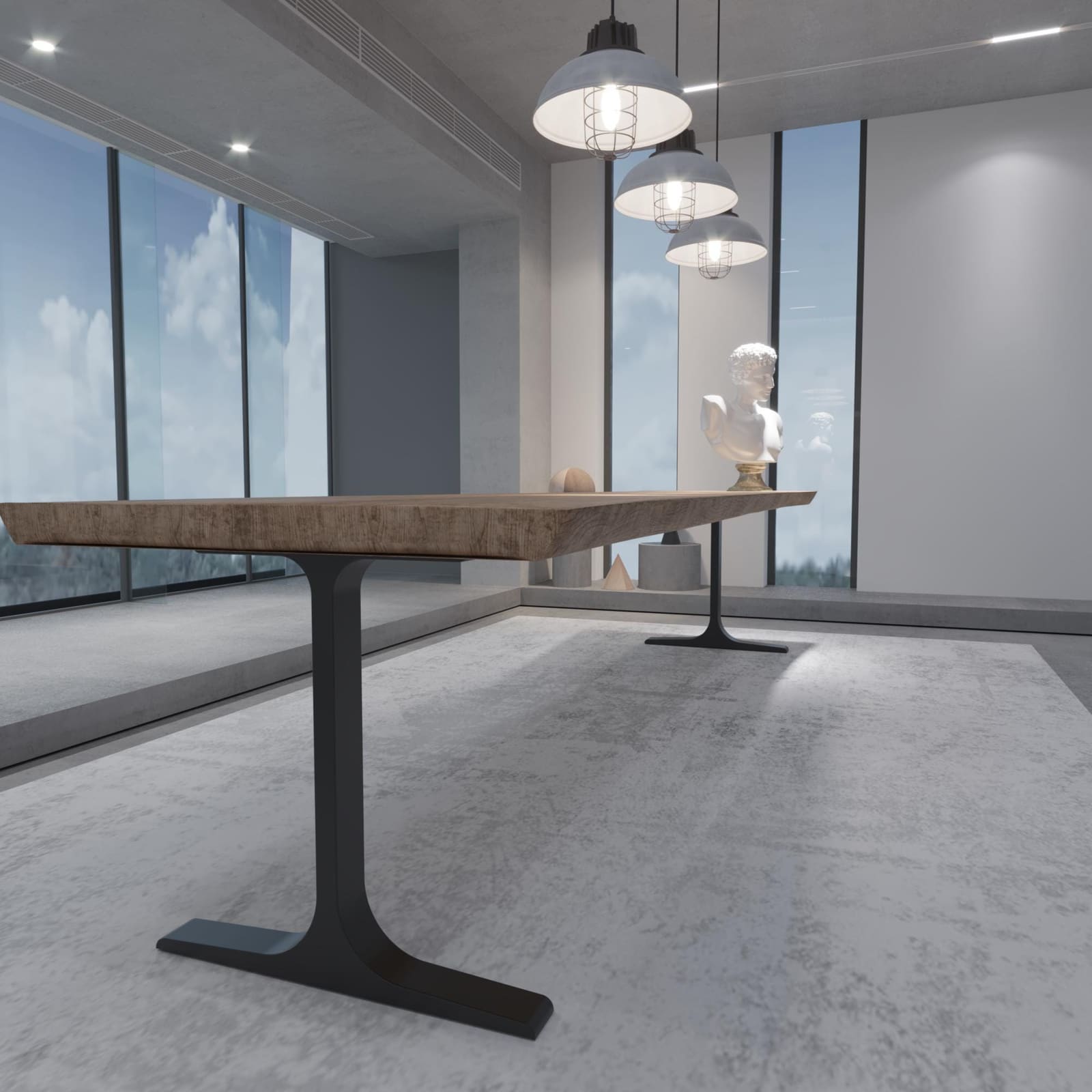 Bazë Tavoline Ngrënieje Në Formë T, 71 cm · Modeli 2 – punim artizanal çeliku nga AR-TI Atelier – foto 4