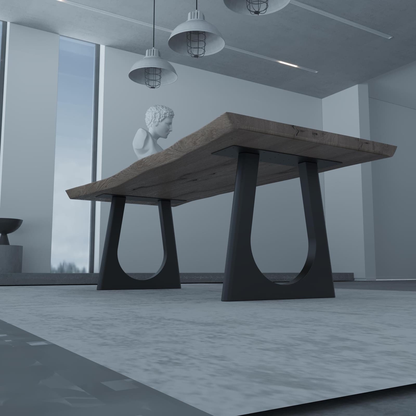 Bazë Tavoline Ngrënieje Në Formë U, 71 cm · Modeli 2 – punim artizanal çeliku nga AR-TI Atelier – foto 4
