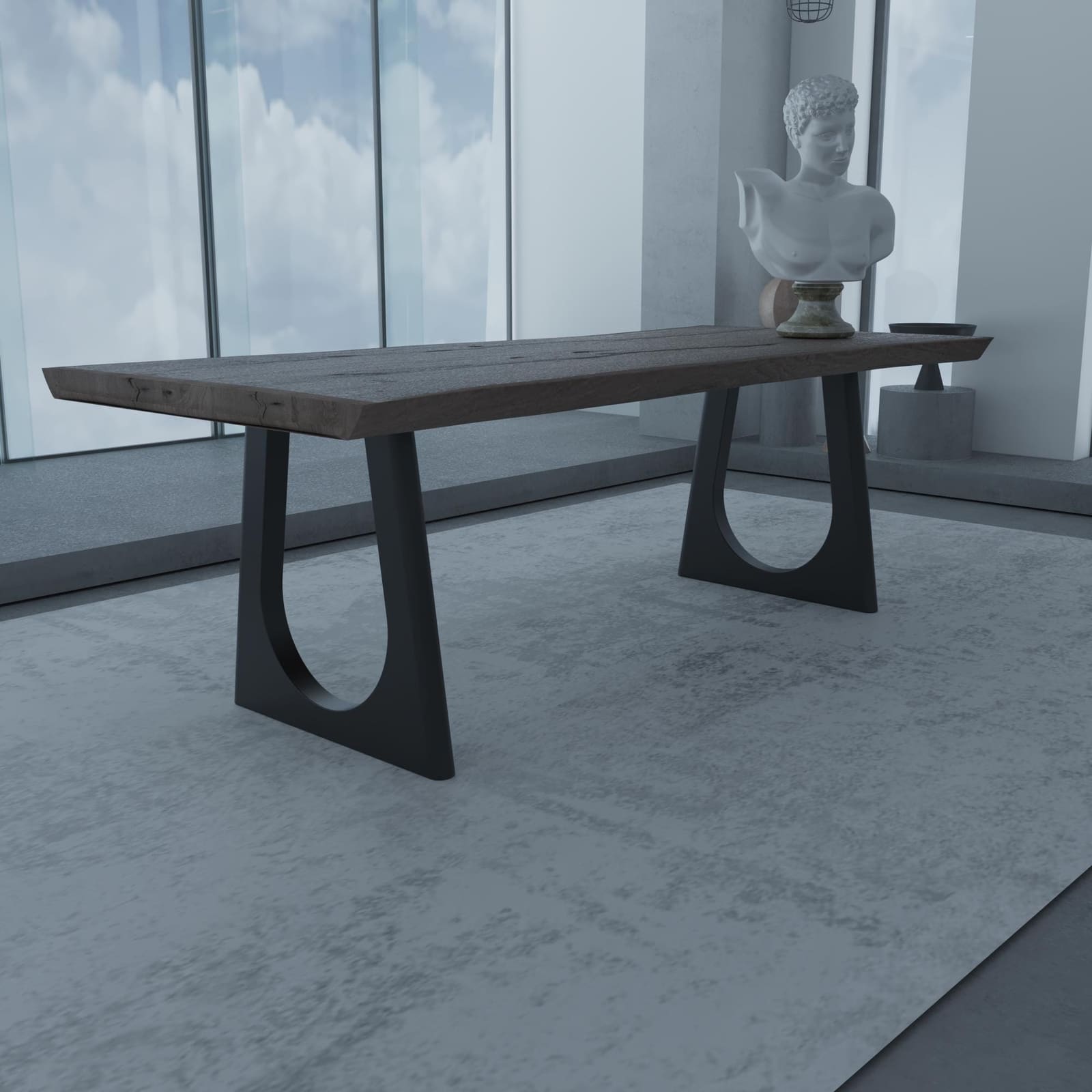 Bazë Tavoline Ngrënieje Në Formë U, 71 cm · Modeli 2 – punim artizanal çeliku nga AR-TI Atelier – foto 5