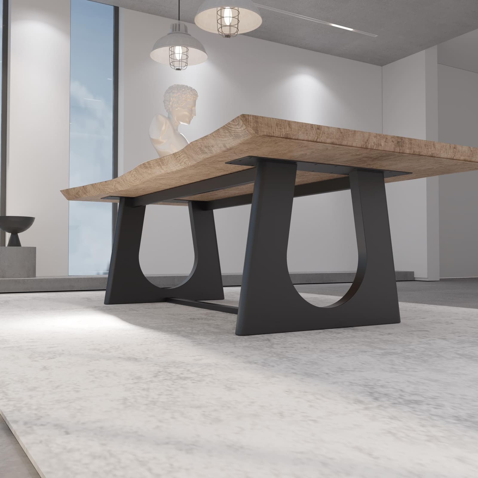 Bazë Tavoline Ngrënieje Në Formë U, 71 cm · Modeli 3 – punim artizanal çeliku nga AR-TI Atelier – foto 5