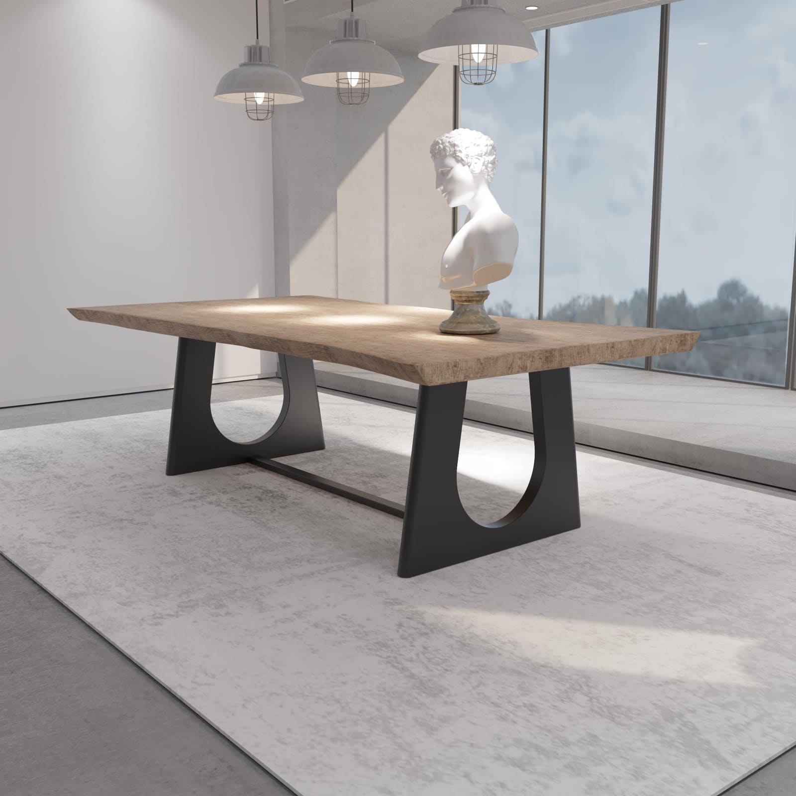 Bazë Tavoline Ngrënieje Në Formë U, 71 cm · Modeli 3 – punim artizanal çeliku nga AR-TI Atelier – foto 6
