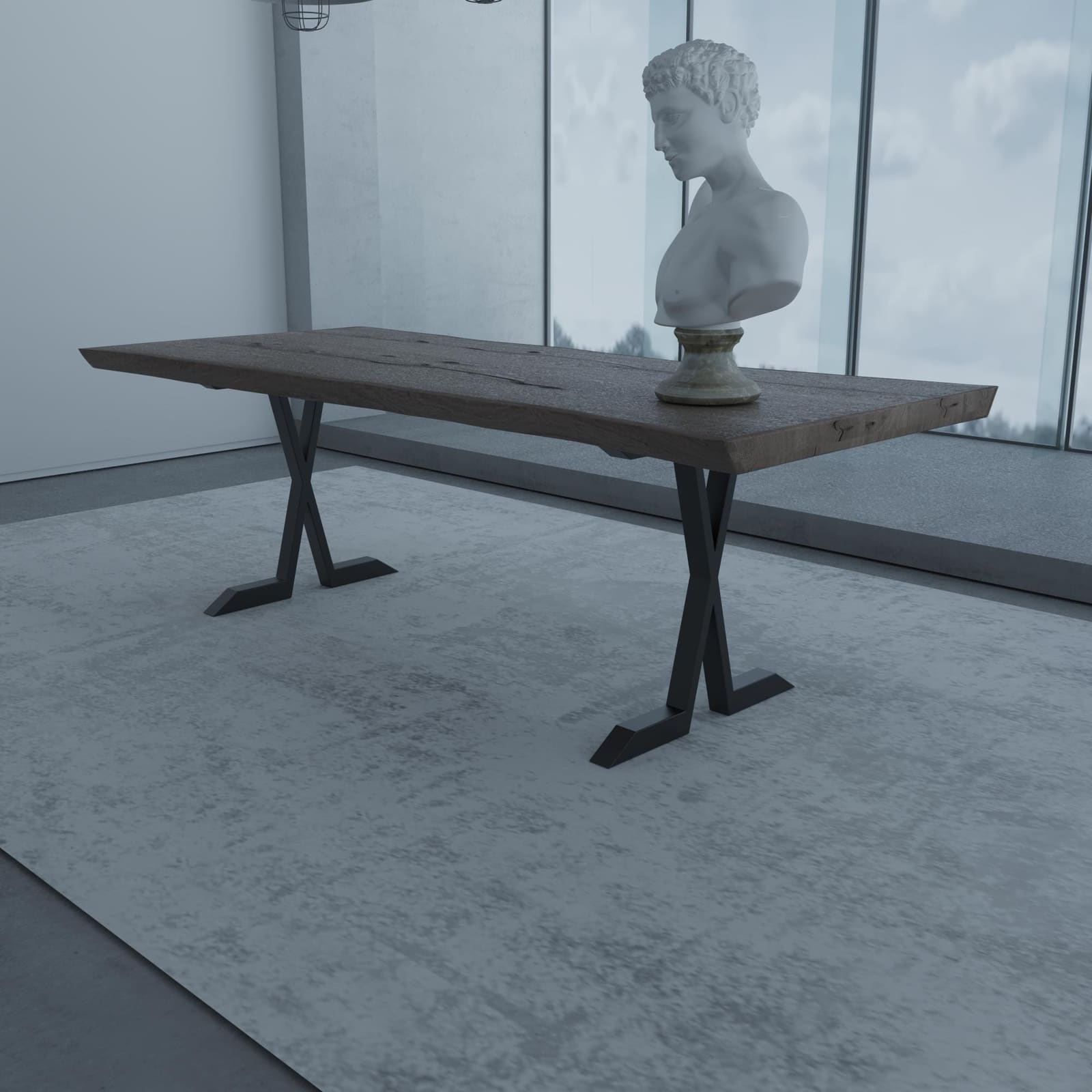 Bazë Tavoline Ngrënieje Në Formë X, 71 cm · Modeli 4 – punim artizanal çeliku nga AR-TI Atelier – foto 5