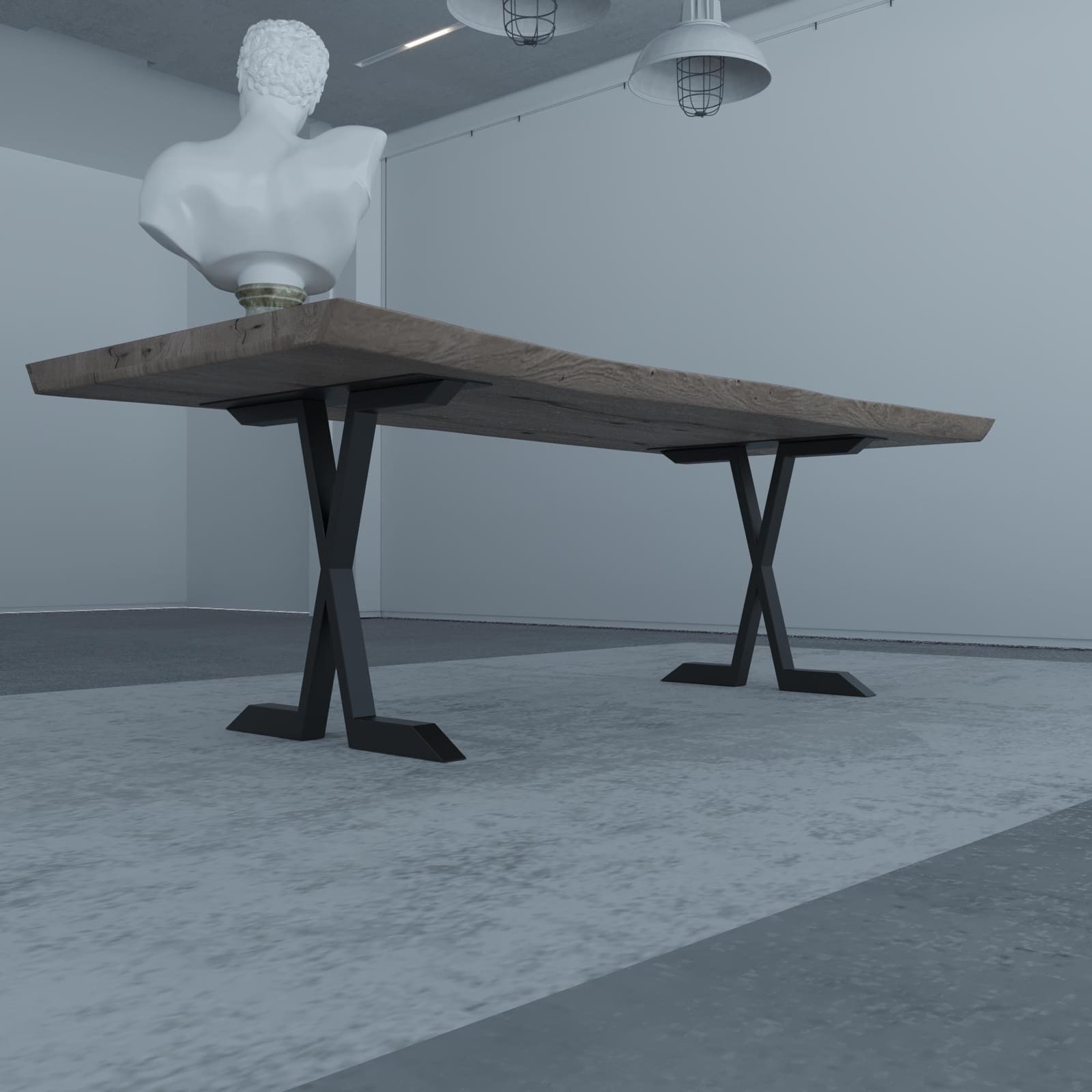 Bazë Tavoline Ngrënieje Në Formë X, 71 cm · Modeli 4 – punim artizanal çeliku nga AR-TI Atelier – foto 6