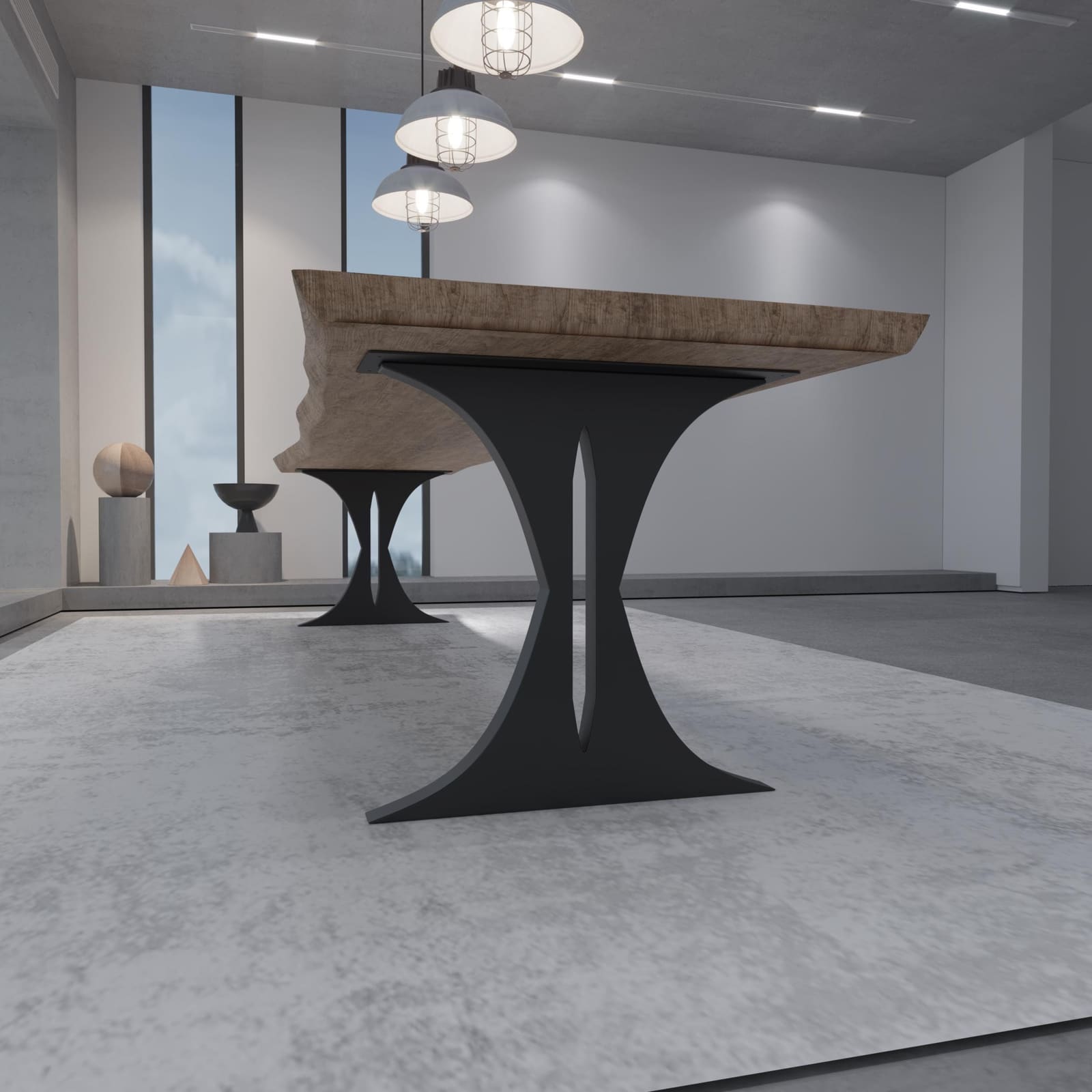 Bazë Tavoline Ngrënieje Në Formë X, 71 cm · Modeli 5 – punim artizanal çeliku nga AR-TI Atelier – foto 4