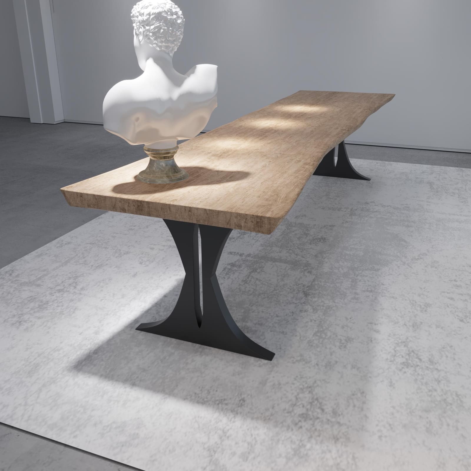 Bazë Tavoline Ngrënieje Në Formë X, 71 cm · Modeli 5 – punim artizanal çeliku nga AR-TI Atelier – foto 6