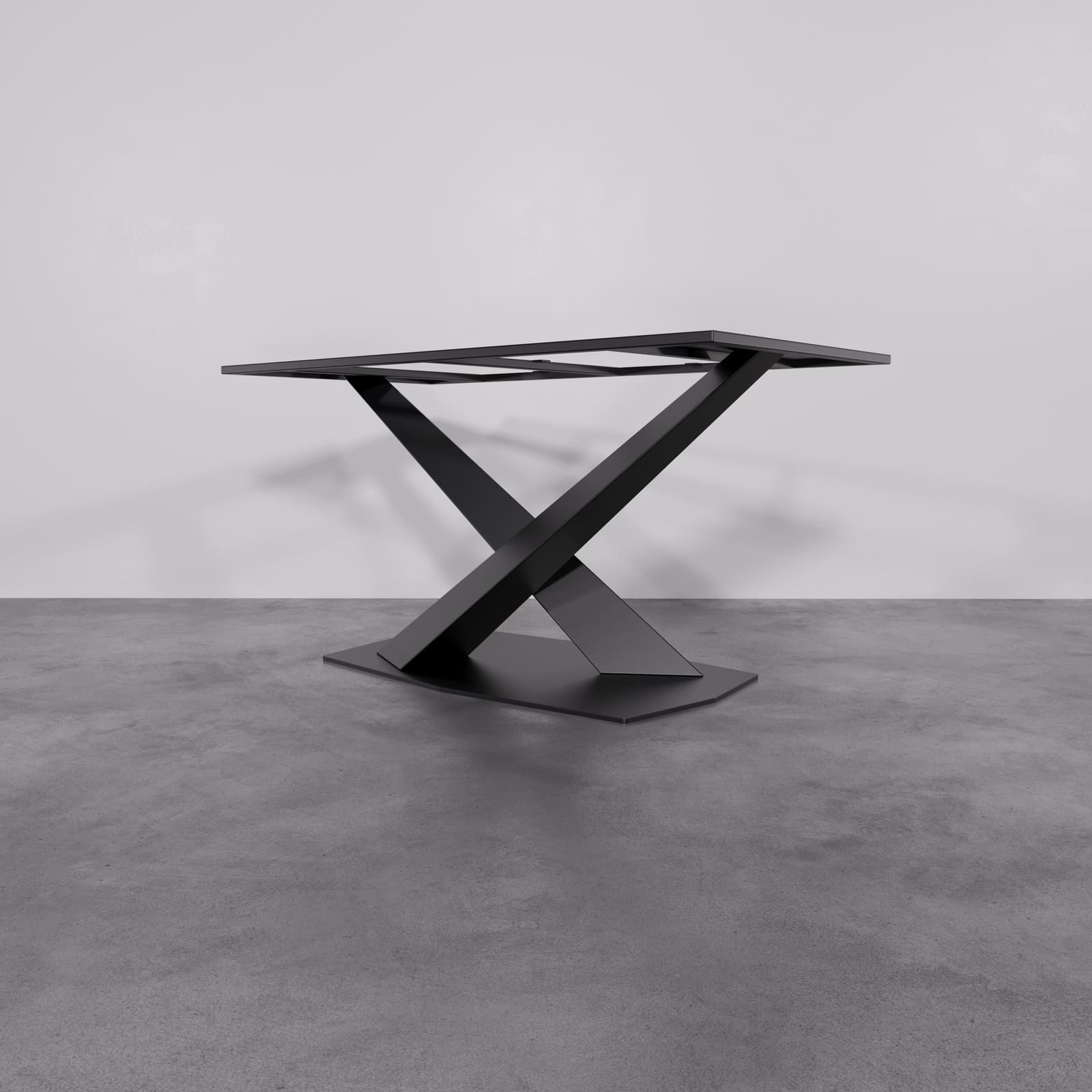 Bazë Tavoline Ngrënieje Në Formë X, 71 cm · Modeli 9 – punim artizanal çeliku nga AR-TI Atelier – foto 1