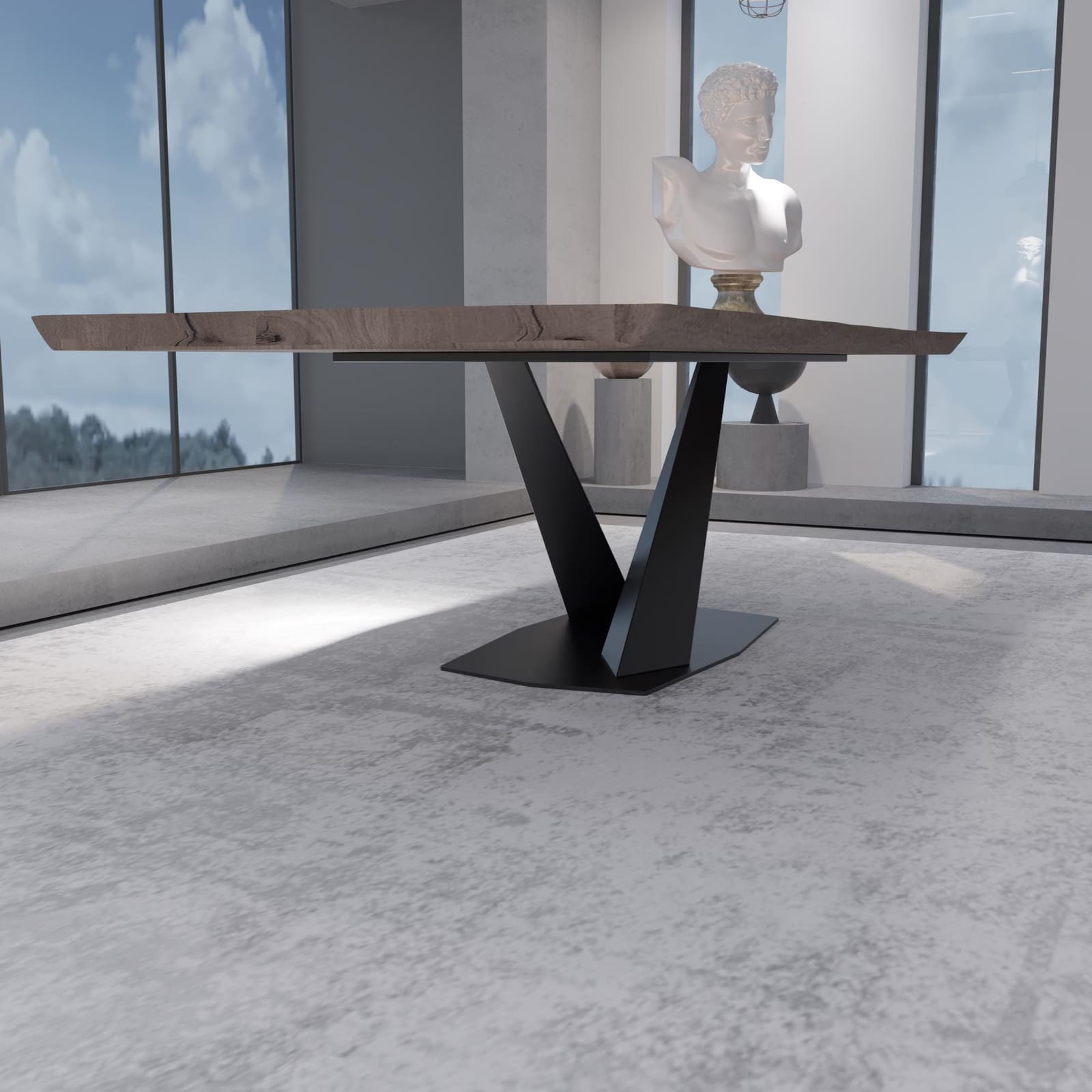 Bazë Tavoline Ngrënieje Në Formë X, 71 cm · Modeli 9 – punim artizanal çeliku nga AR-TI Atelier – foto 6